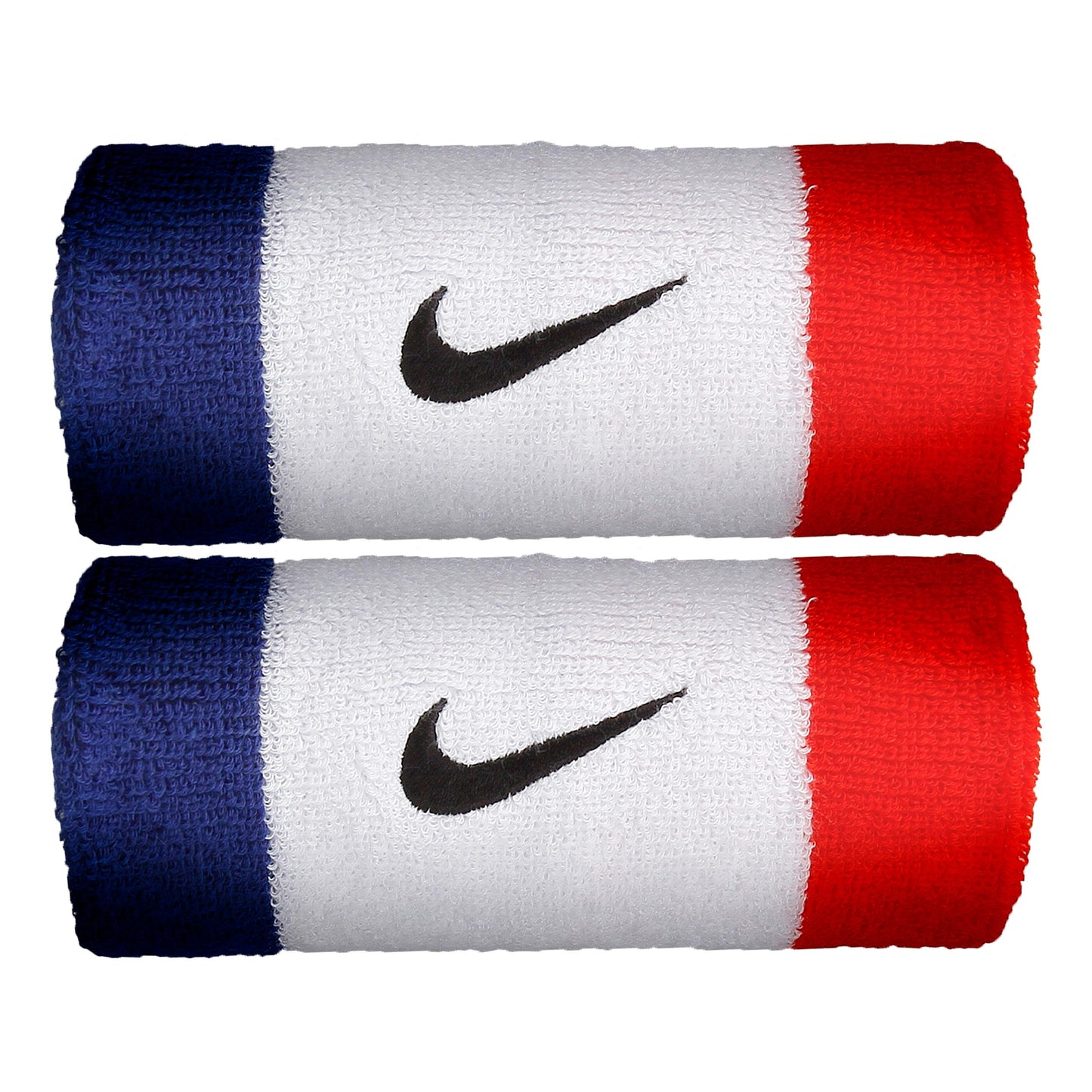 Nike Swoosh Doublewide Schweißband 2er Pack Unisex - weiß, blau Nike Swoosh Doublewide Schweißband 2er Pack Unisex - weiß, blau