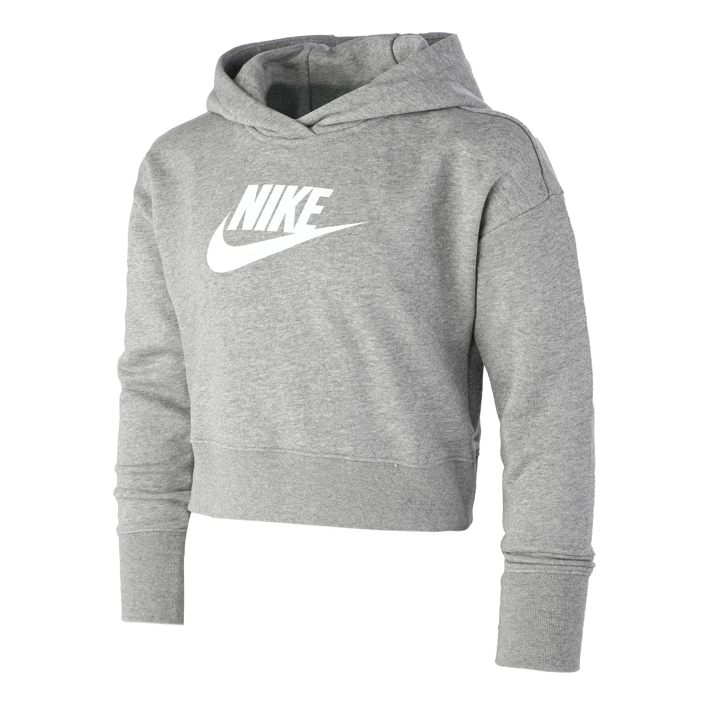 Nike French Terry Club Cropped Hoody Mädchen - grau, weiß Nike French Terry Club Cropped Hoody Mädchen - grau, weiß