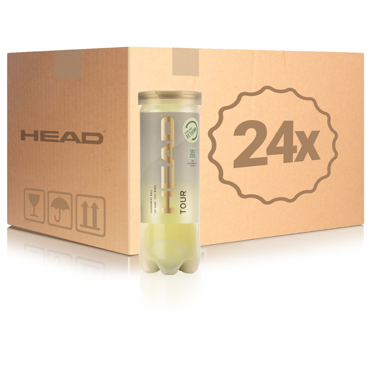 HEAD 24 Tubes de 3 Tour En carton HEAD 24 Tubes de 3 Tour En carton