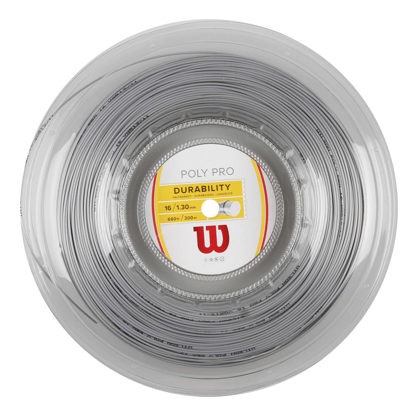 Wilson Poly Pro Bobine Cordage 200m-Argent Wilson Poly Pro Bobine Cordage 200m-Argent