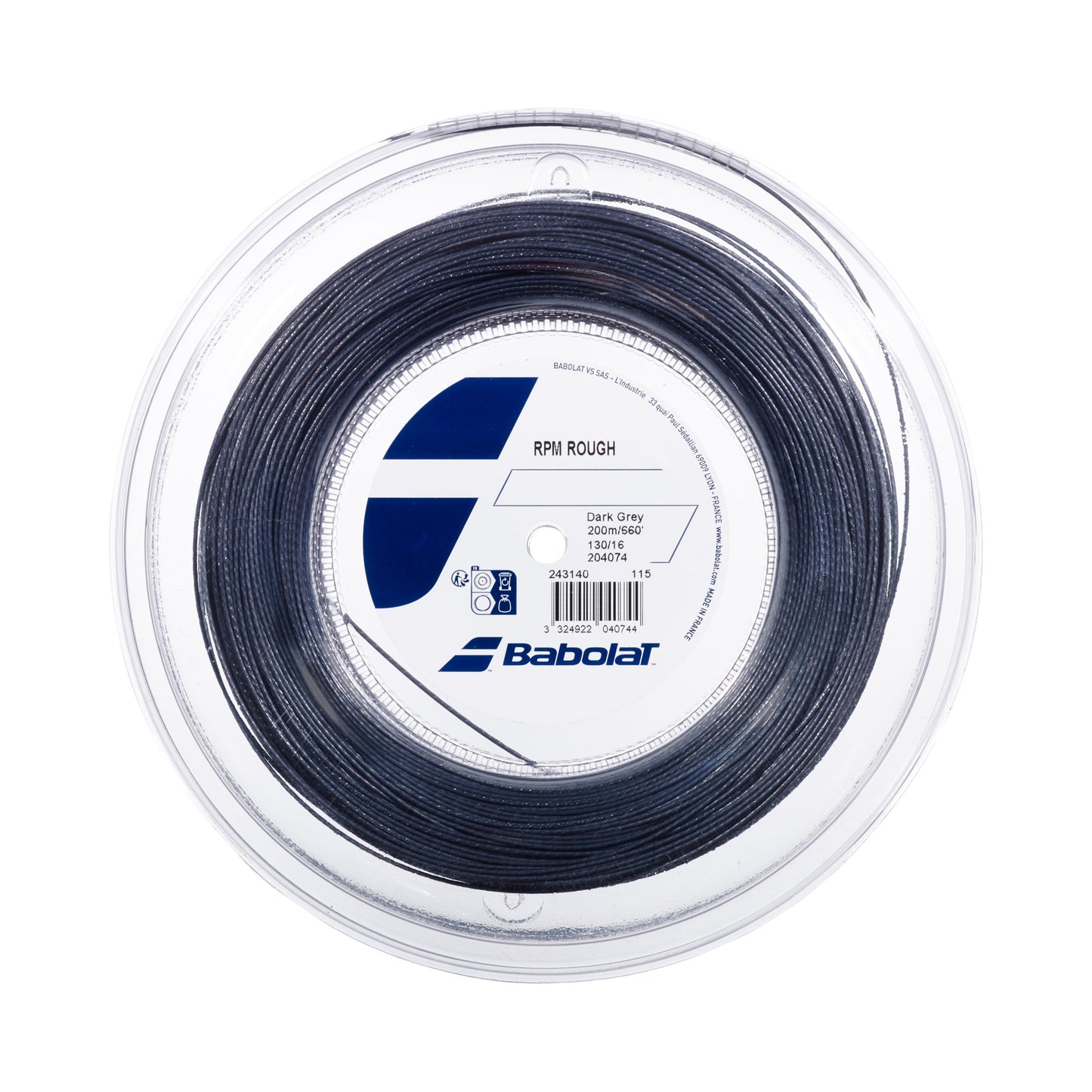 Babolat RPM Rough Rotolo Di Corde 200m-Grigio Babolat RPM Rough Rotolo Di Corde 200m-Grigio