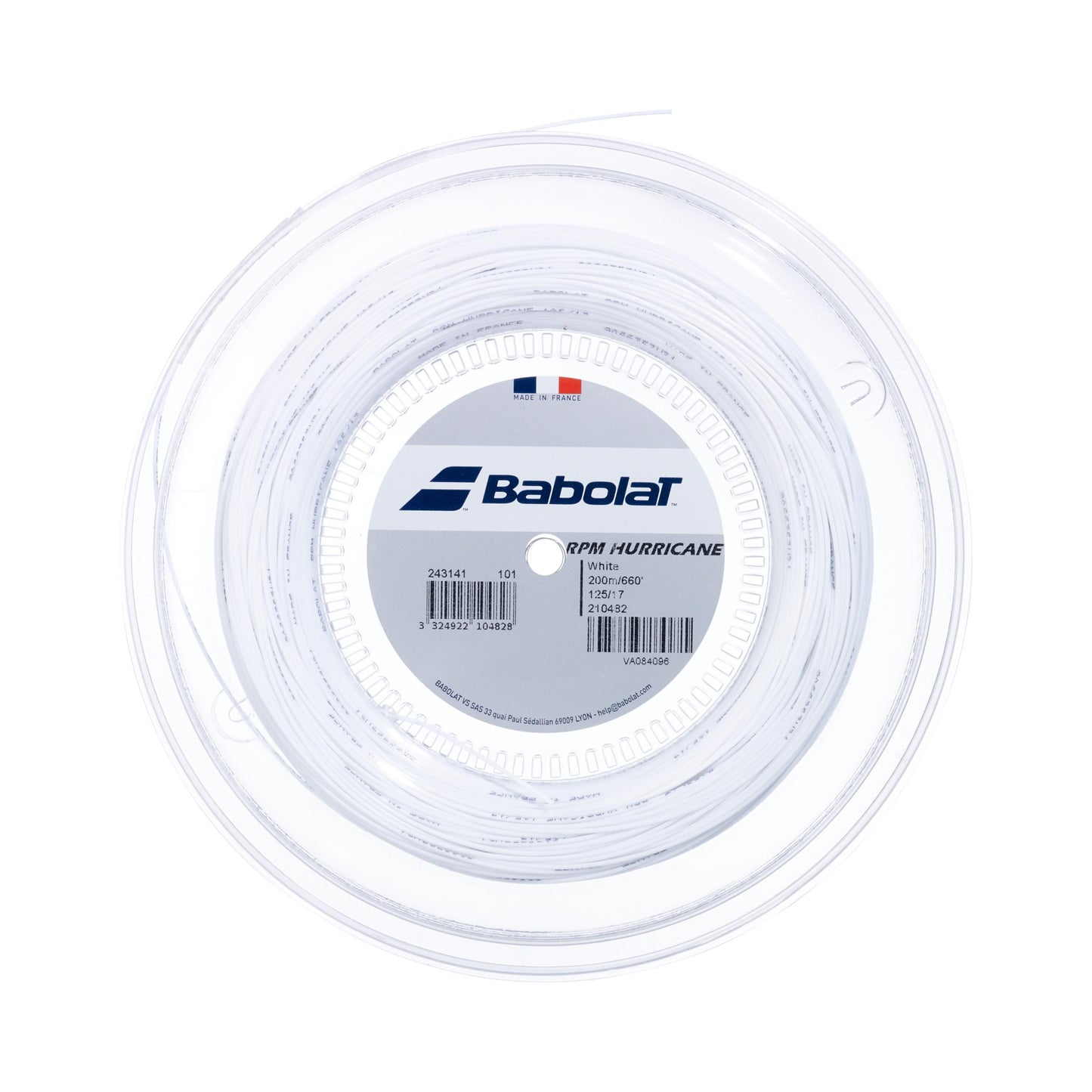 Babolat RPM Hurricane Bobine Cordage 200m-Blanc Babolat RPM Hurricane Bobine Cordage 200m-Blanc