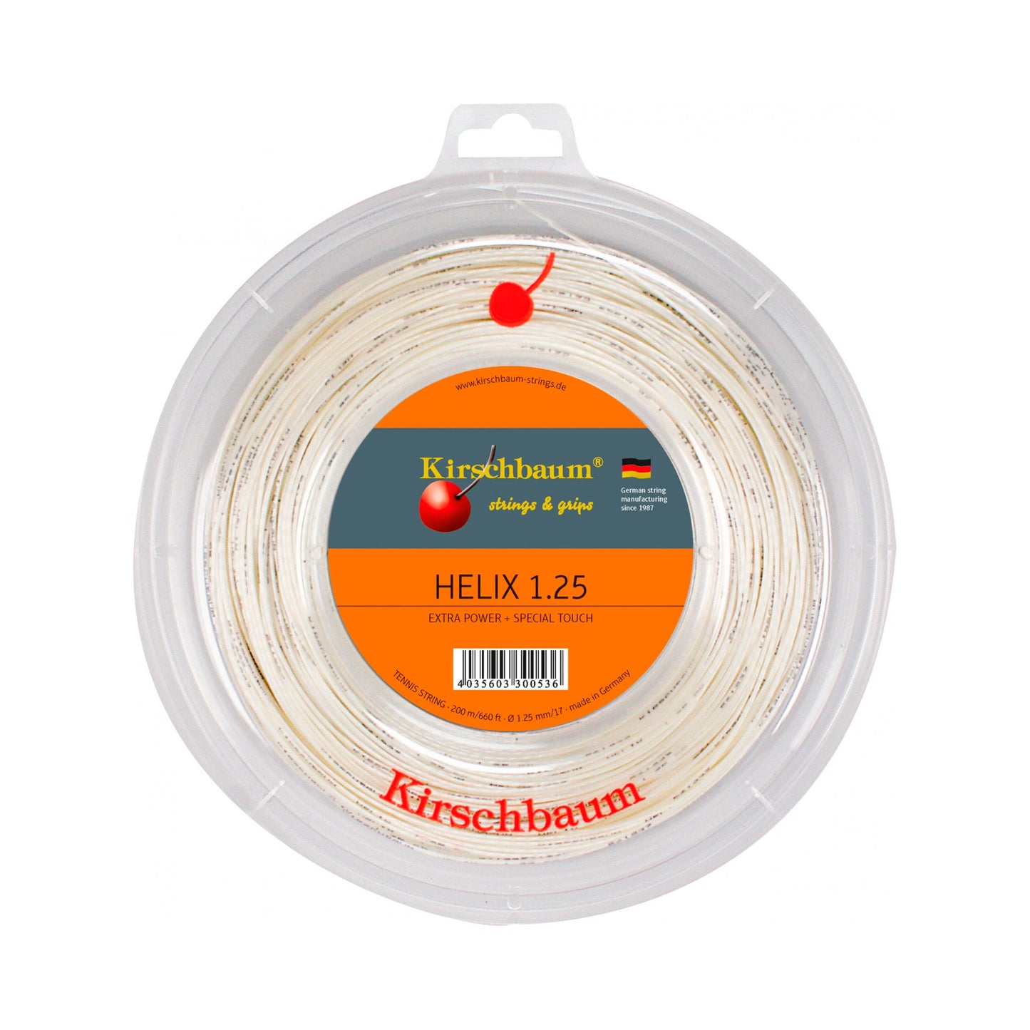 Kirschbaum Helix Saitenrolle 200m-Weiß Kirschbaum Helix Saitenrolle 200m-Weiß