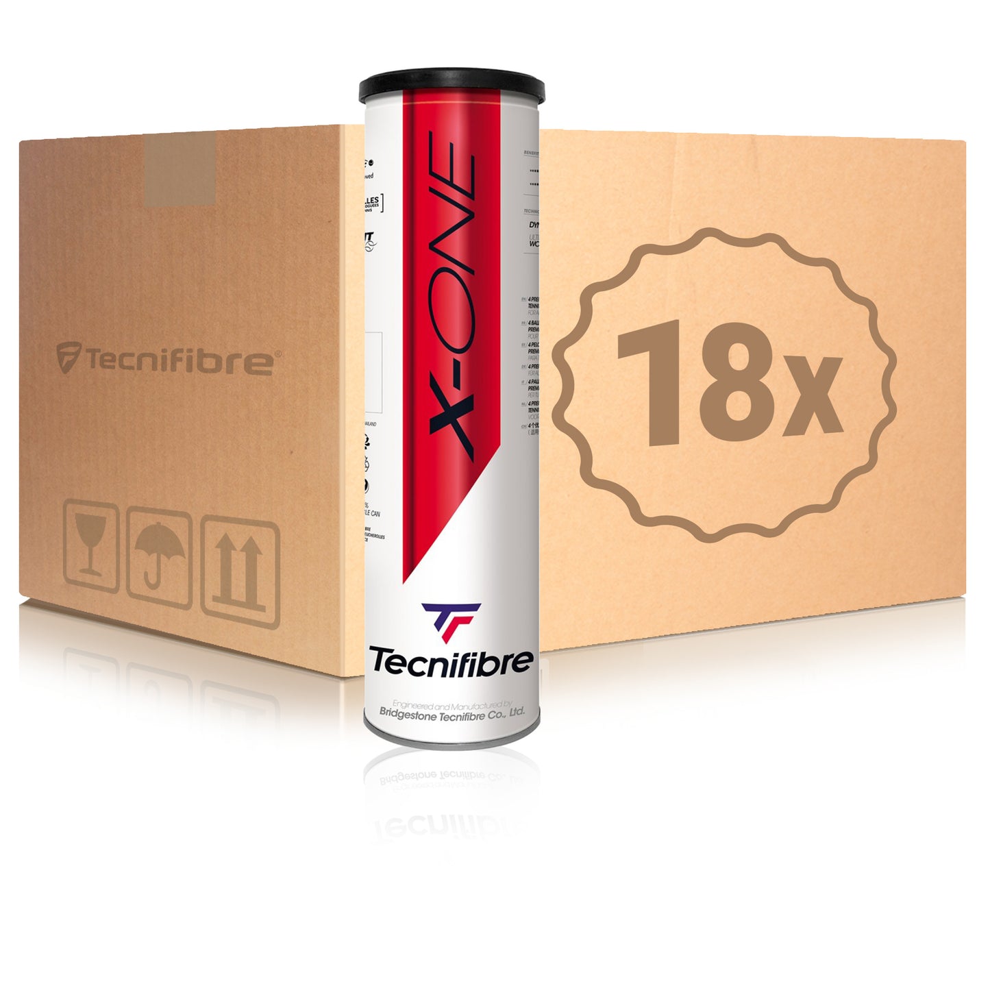 Tecnifibre 18 tubes de 4 X-One En carton Tecnifibre 18 tubes de 4 X-One En carton