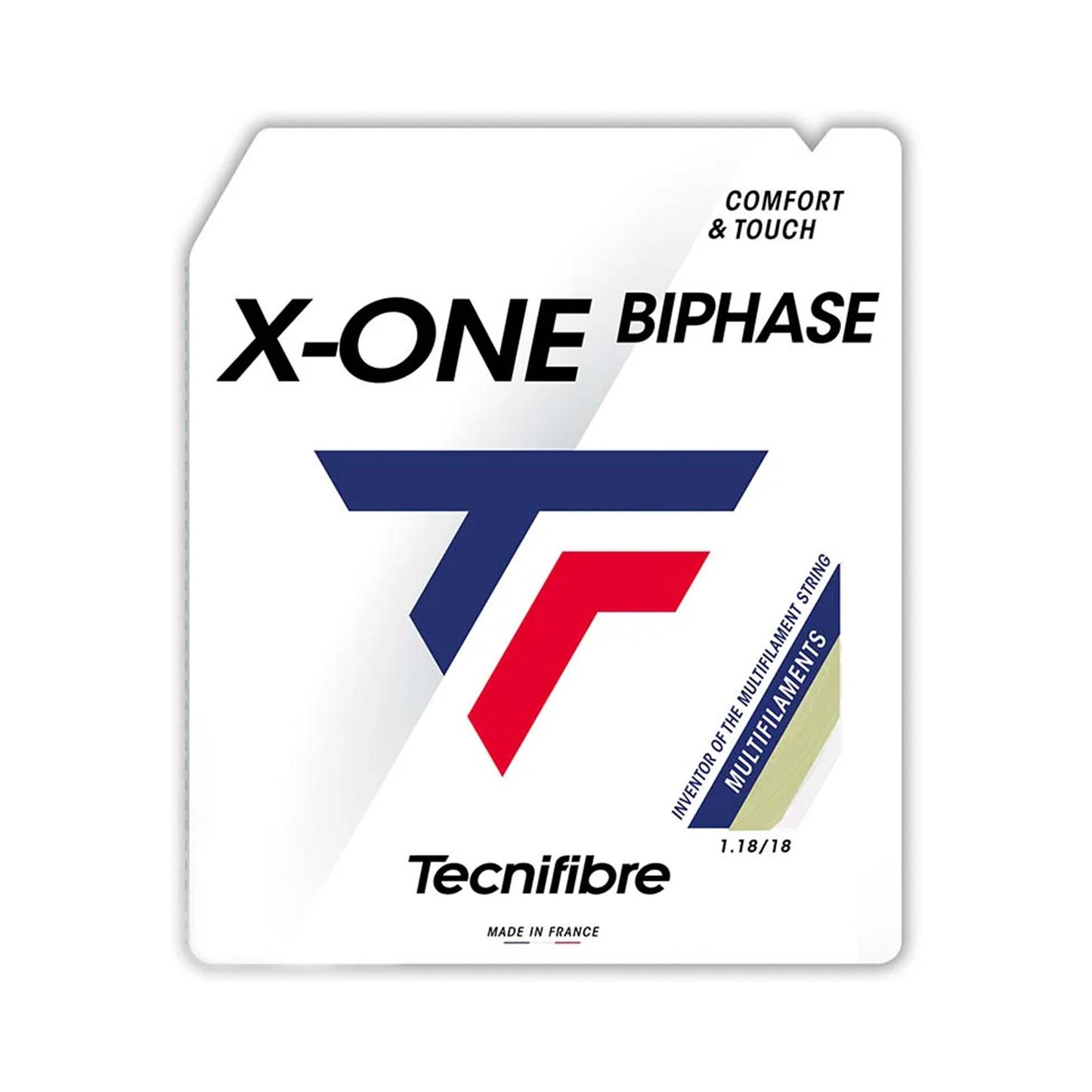 Tecnifibre X-One Biphase 12m Cordage En Garniture-Écru Tecnifibre X-One Biphase 12m Cordage En Garniture-Écru