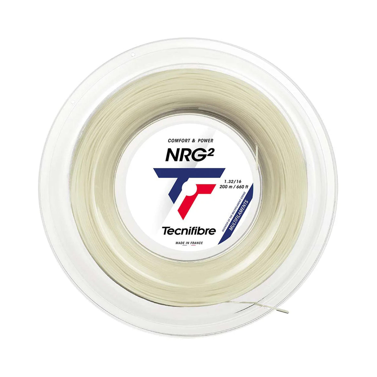 Tecnifibre NRG² 200m Bobine Cordage-Écru Tecnifibre NRG² 200m Bobine Cordage-Écru
