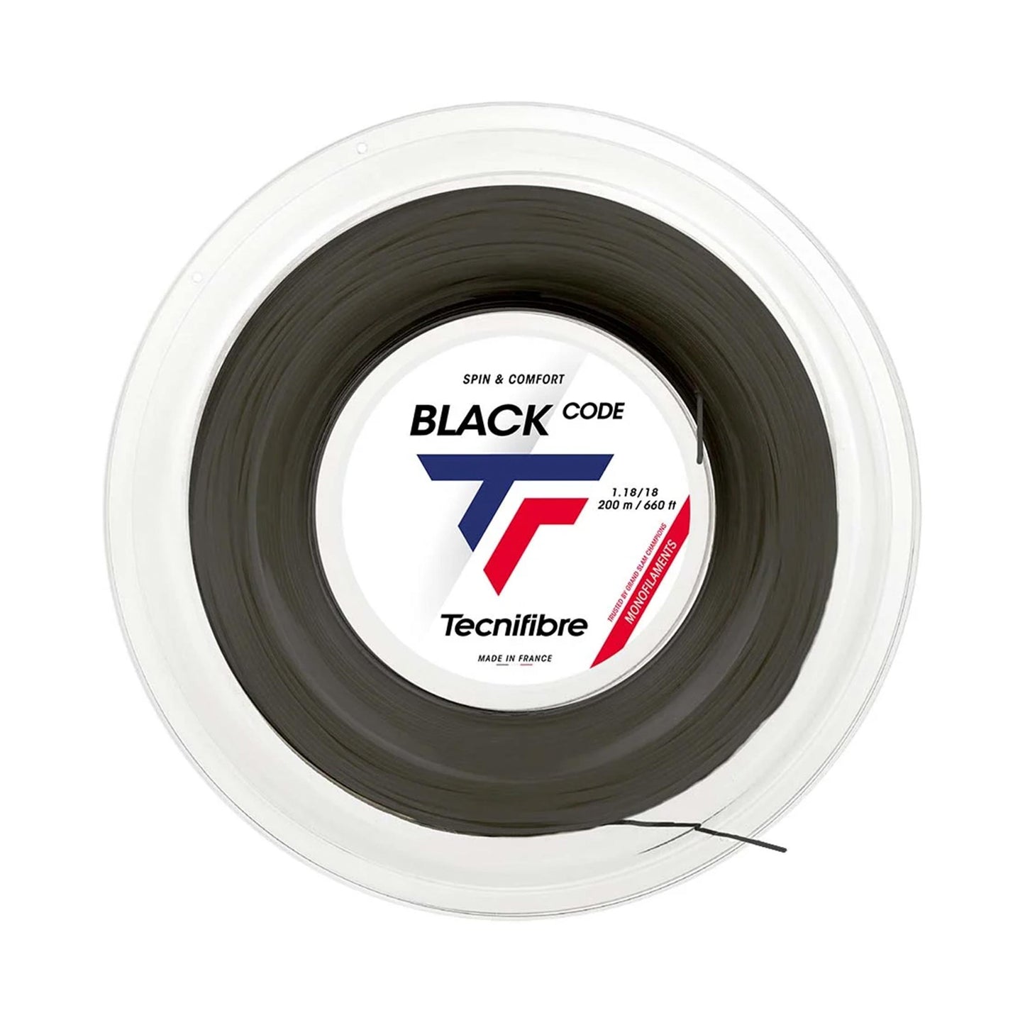 Tecnifibre Black Code 200m Bobine Cordage-Noir Tecnifibre Black Code 200m Bobine Cordage-Noir