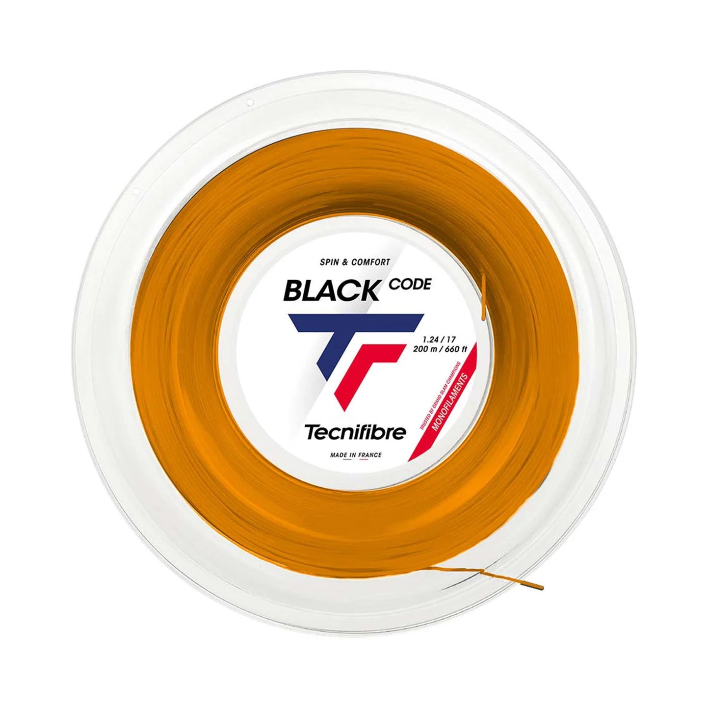 Tecnifibre Black Code Fire 200m Bobine Cordage-Orange,Rouge Tecnifibre Black Code Fire 200m Bobine Cordage-Orange,Rouge