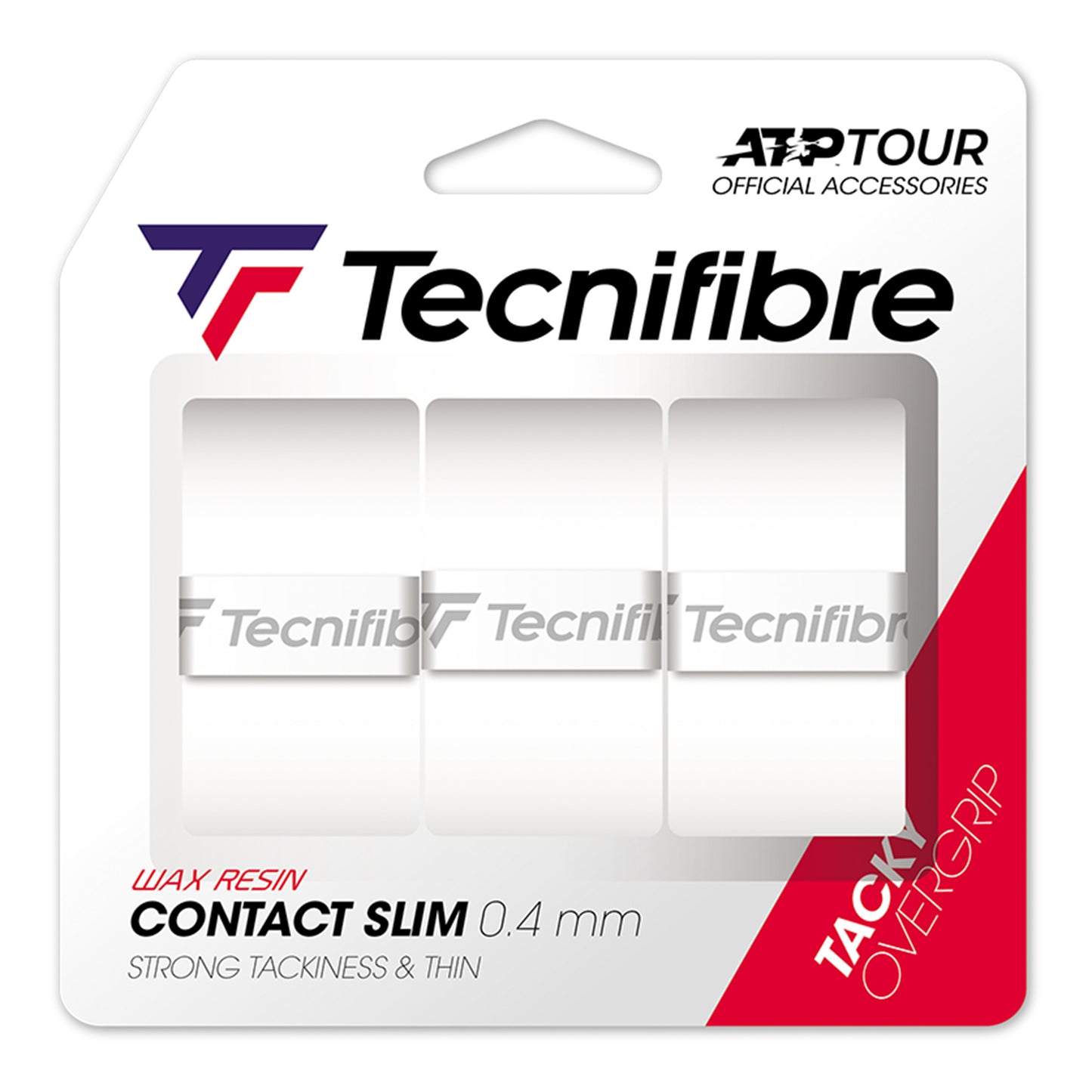 Tecnifibre Contact Slim 3er Pack-Weiß Tecnifibre Contact Slim 3er Pack-Weiß