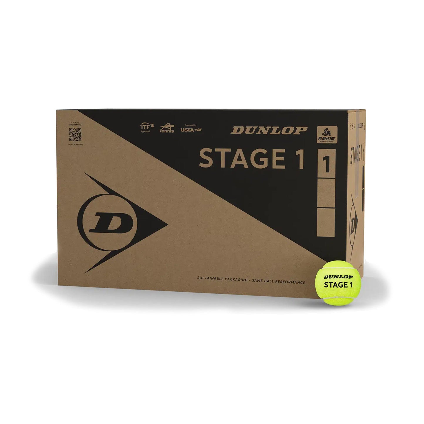 Dunlop Stage 1 Green Pallina Play and Stay 18 tubi da 4 -giallo Dunlop Stage 1 Green Pallina Play and Stay 18 tubi da 4 -giallo