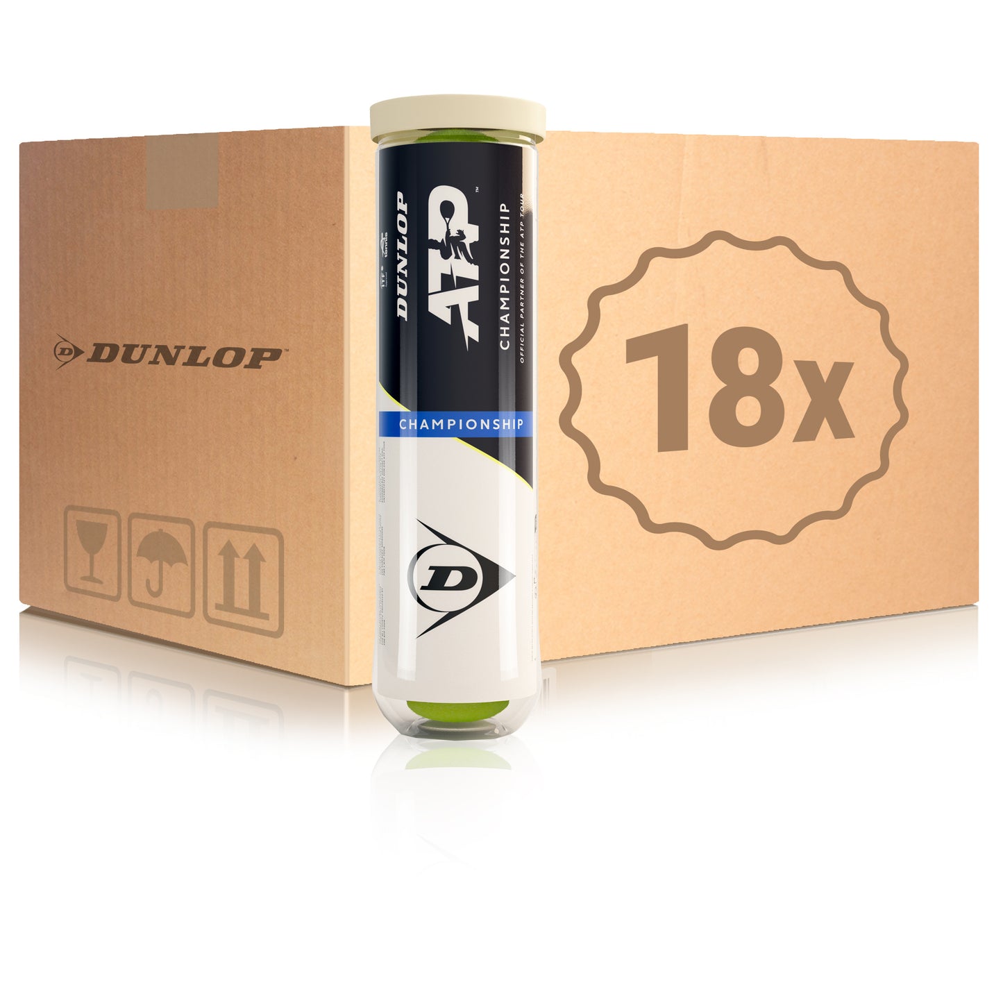 Dunlop 18x 4er Dose ATP Championship im Karton Dunlop 18x 4er Dose ATP Championship im Karton