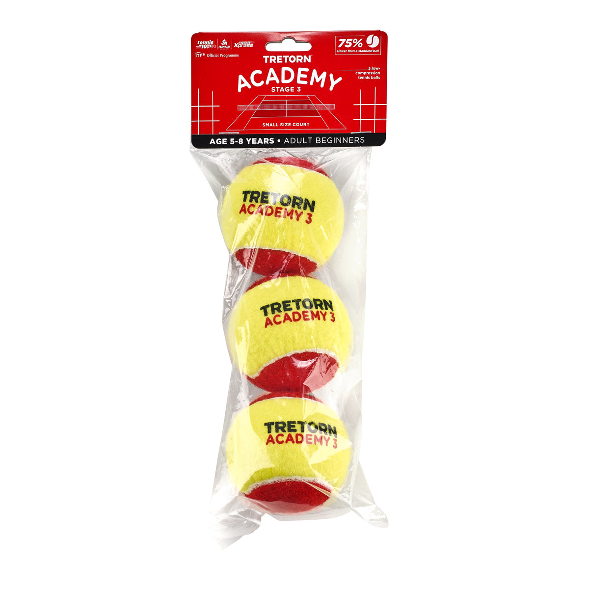 Tretorn Academy Red Felt (Stage 3) Sac de 3 balles Tretorn Academy Red Felt (Stage 3) Sac de 3 balles