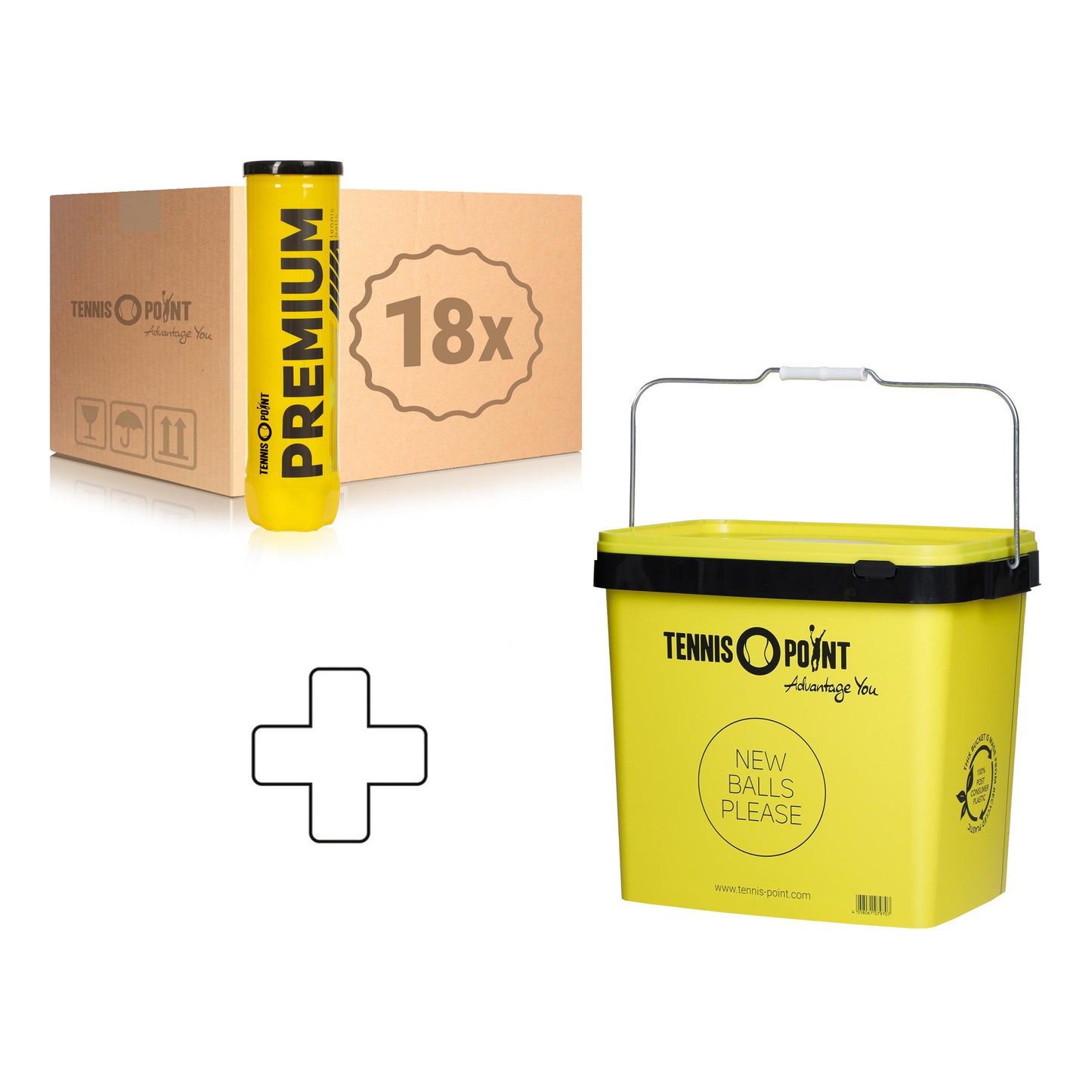 Tennis-Point 18x 4er Dose Premium Tennisball Tennis-Point 18x 4er Dose Premium Tennisball