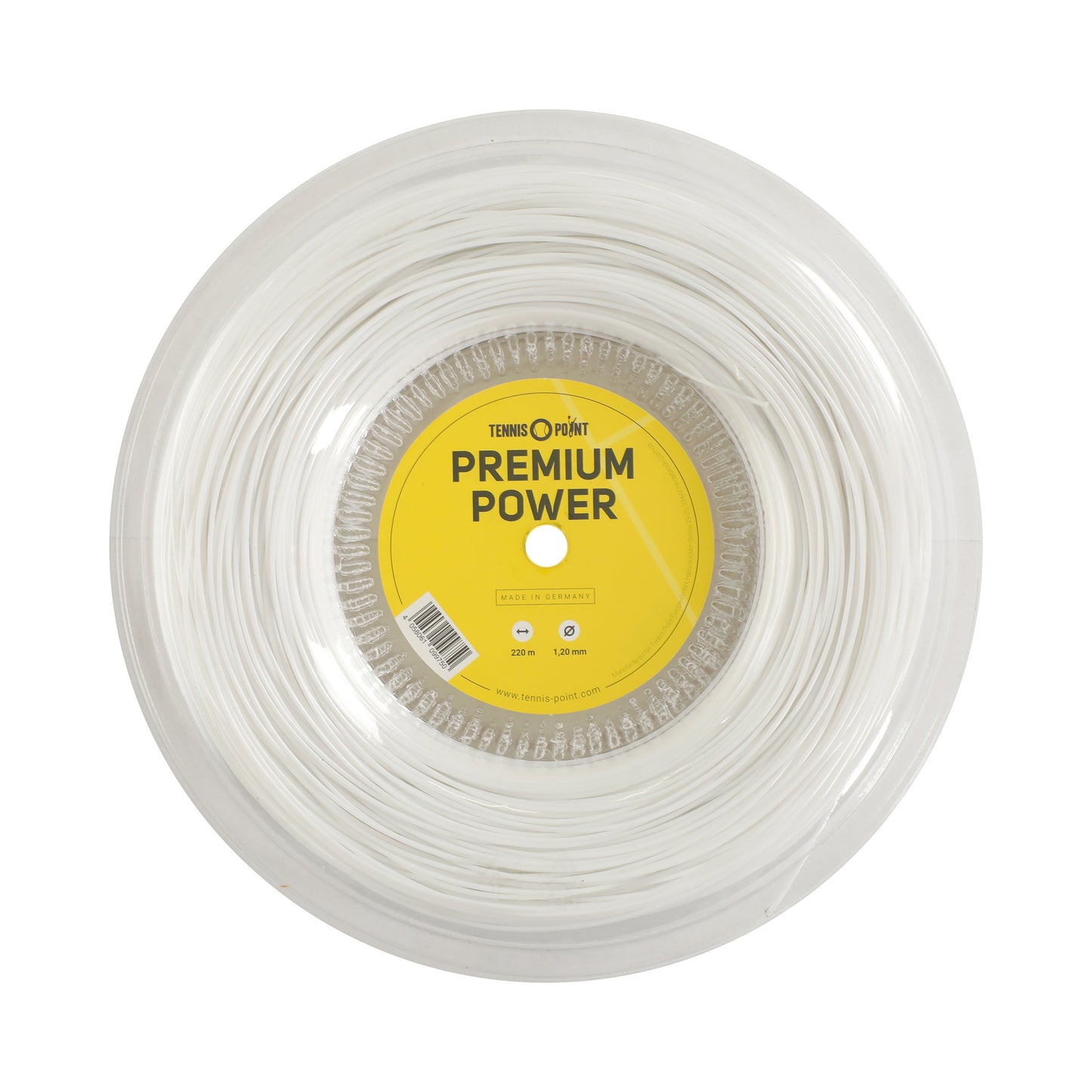 Tennis-Point Premium Power Saitenrolle 220m-Weiß Tennis-Point Premium Power Saitenrolle 220m-Weiß