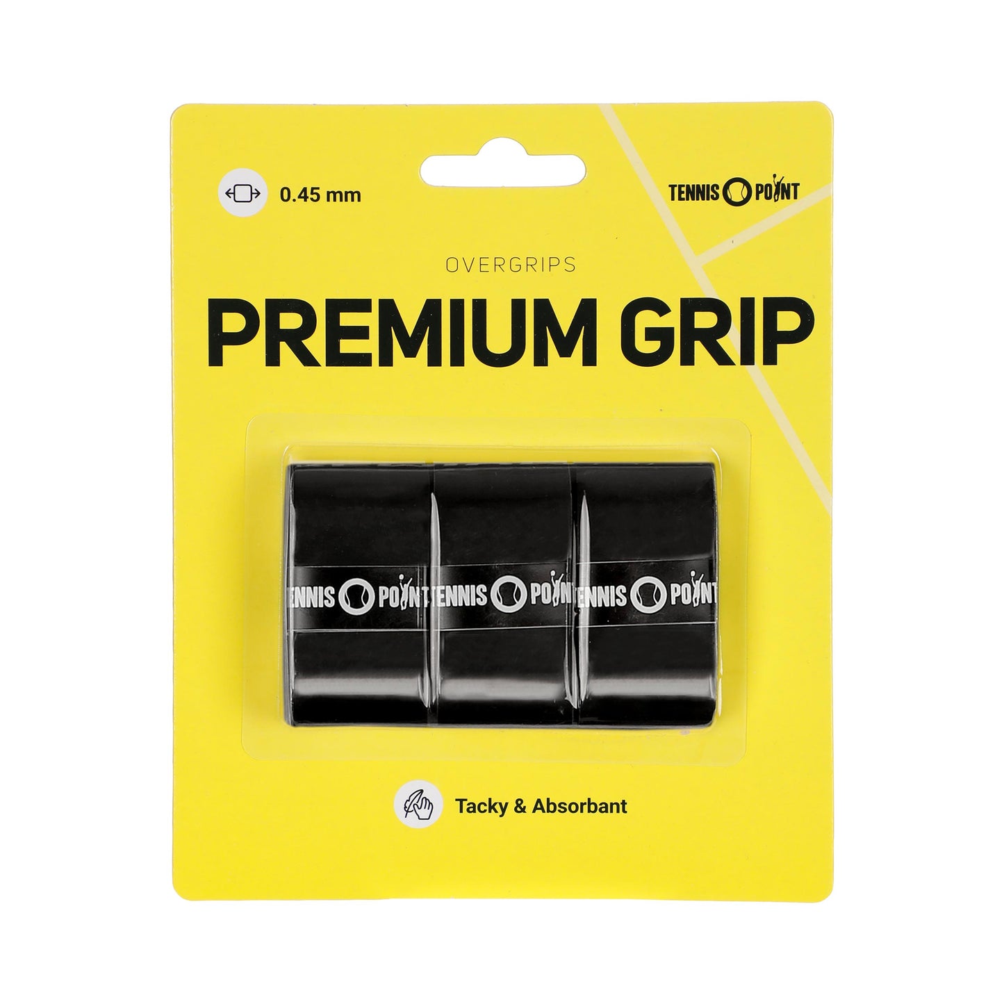 Tennis-Point Premium Grip 3er Pack-Schwarz Tennis-Point Premium Grip 3er Pack-Schwarz