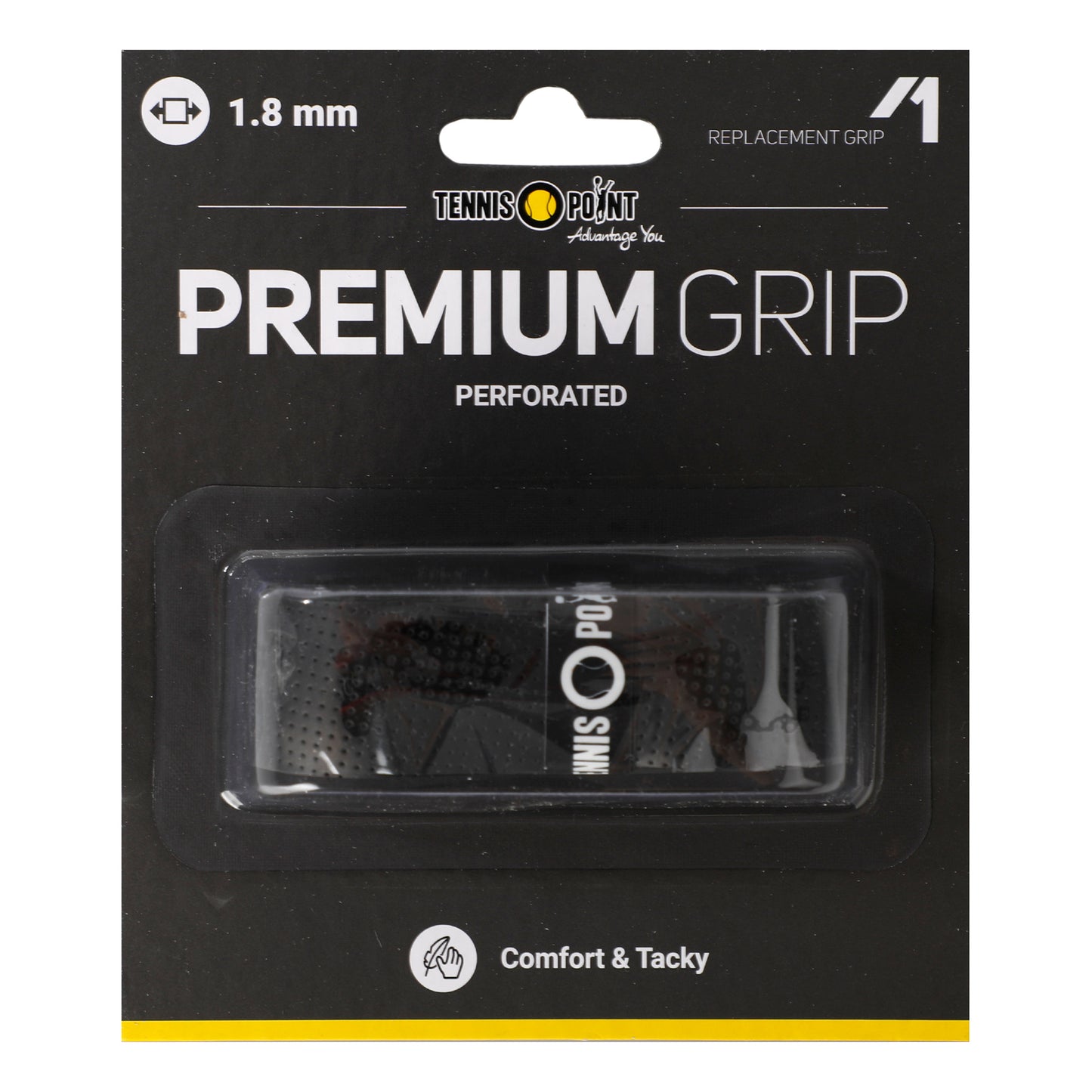 Tennis-Point Premium Grip Perforated 1er Pack-Schwarz Tennis-Point Premium Grip Perforated 1er Pack-Schwarz