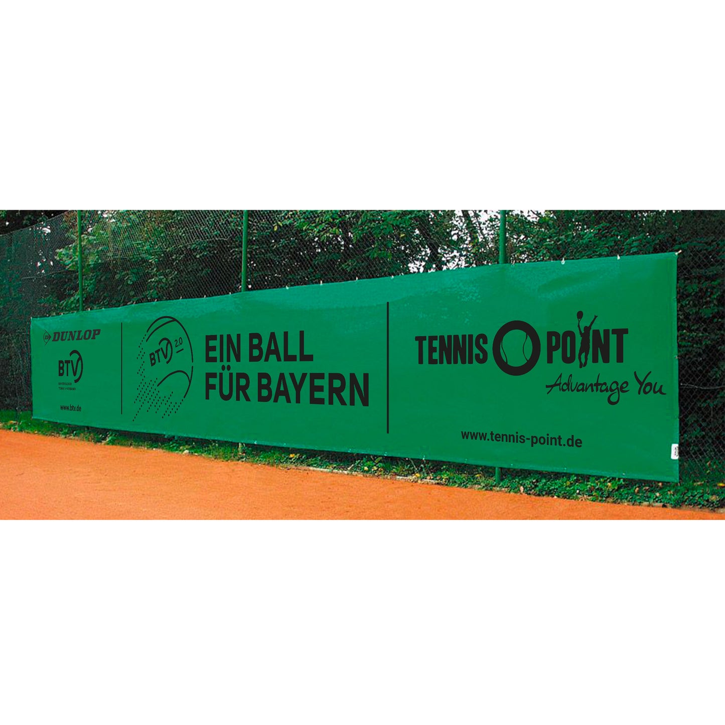 Tennis-Point Dunlop - Ein Ball für Bayern Écran brise-vue 12x2m Tennis-Point Dunlop - Ein Ball für Bayern Écran brise-vue 12x2m