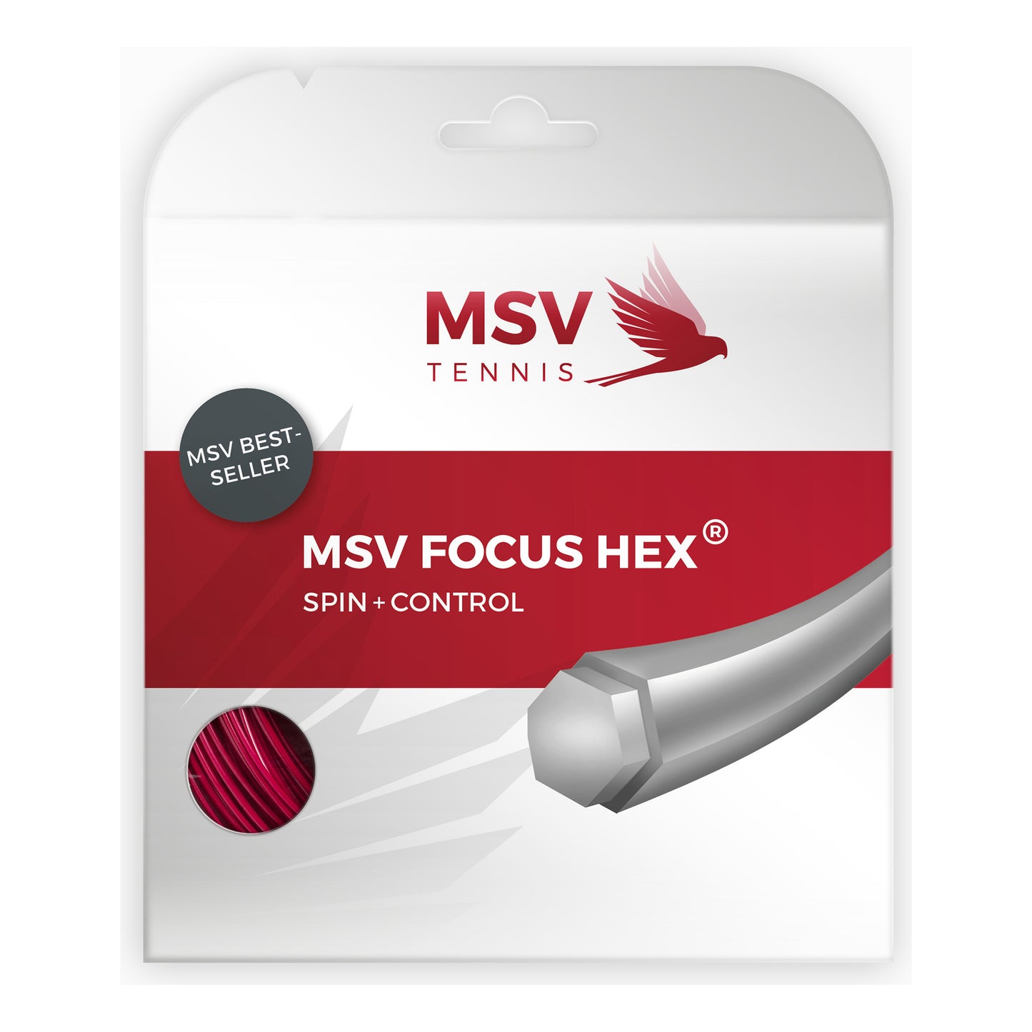 MSV Focus-HEX Cordage En Garniture 12m-Rouge MSV Focus-HEX Cordage En Garniture 12m-Rouge