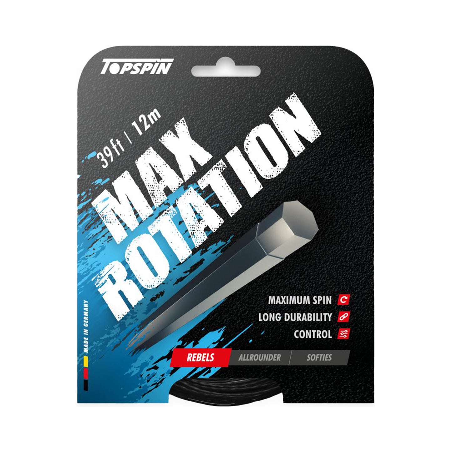 Topspin Max Rotation 12m Set Di Corde-Nero Topspin Max Rotation 12m Set Di Corde-Nero