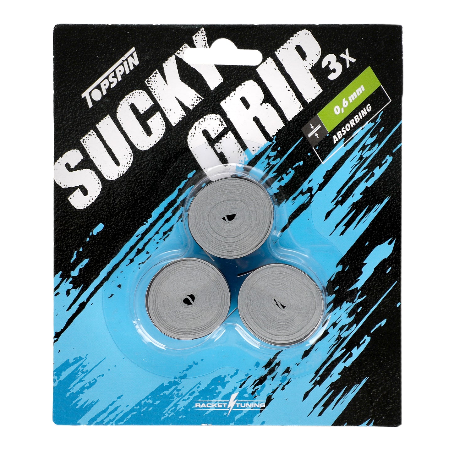 Topspin Sucky Grip Confezione da 3 - grigio Topspin Sucky Grip Confezione da 3 - grigio