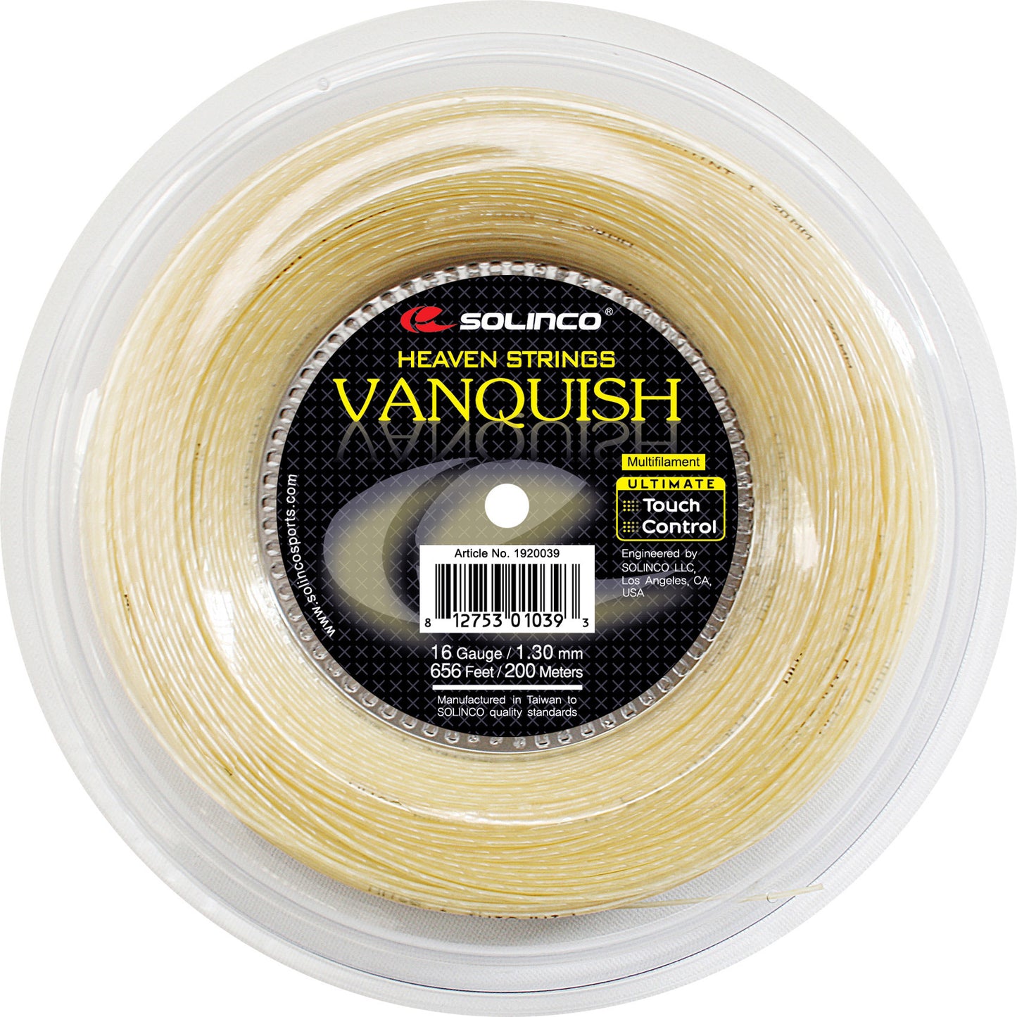 Solinco Vanquish Bobine Cordage 200m-Écru Solinco Vanquish Bobine Cordage 200m-Écru