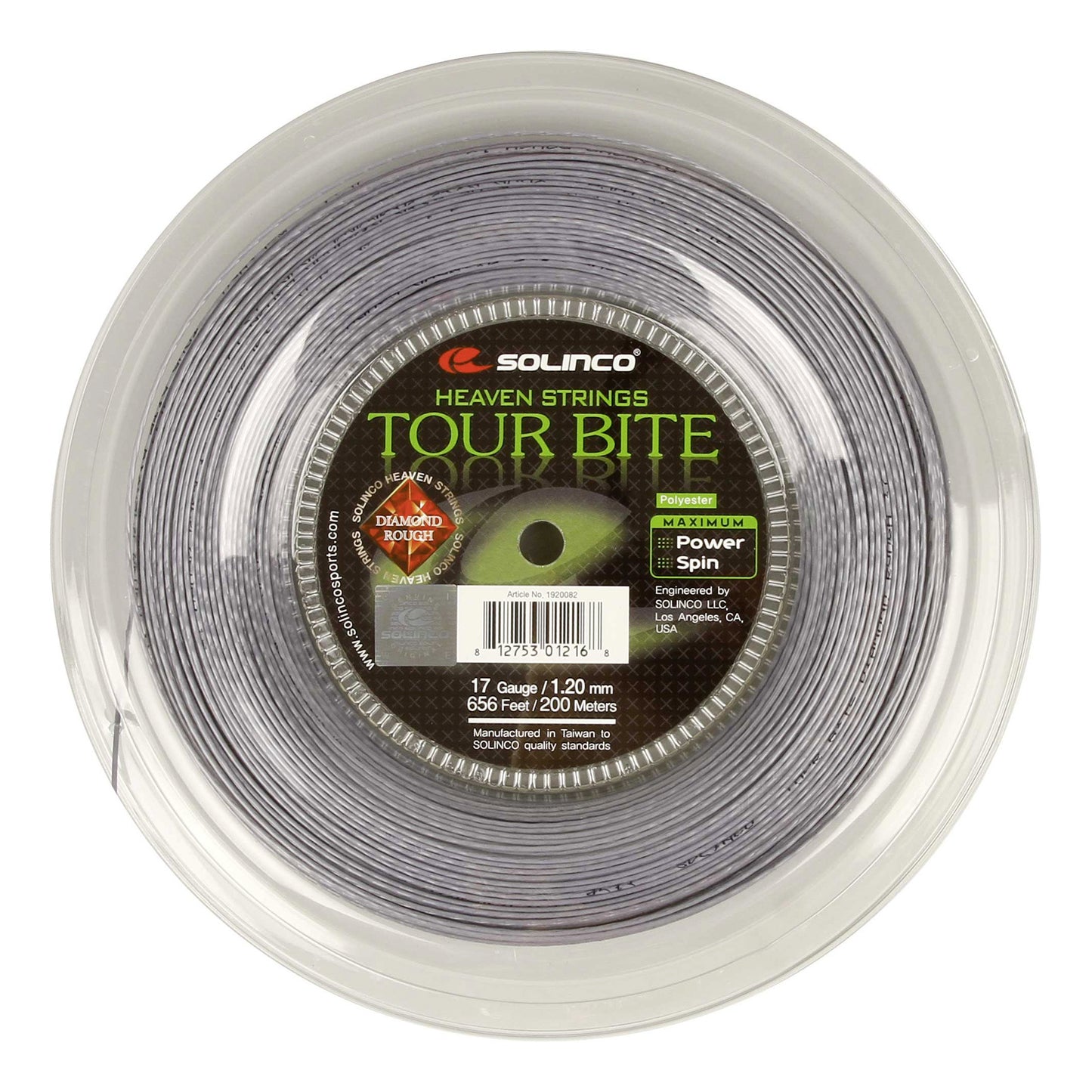 Solinco Tour Bite Diamond Rough Saitenrolle 200m-Silber Solinco Tour Bite Diamond Rough Saitenrolle 200m-Silber