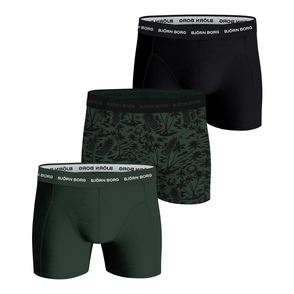 Björn Borg Cotton Stretch Trunk Boxer Short 3er Pack Herren - mehrfarbig, Björn Borg Cotton Stretch Trunk Boxer Short 3er Pack Herren - mehrfarbig,