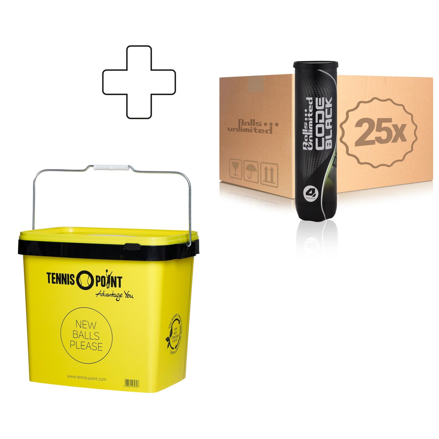Balls Unlimited 25 tubi da 4 Code Black In aggiunta secchiello per palline Balls Unlimited 25 tubi da 4 Code Black In aggiunta secchiello per palline