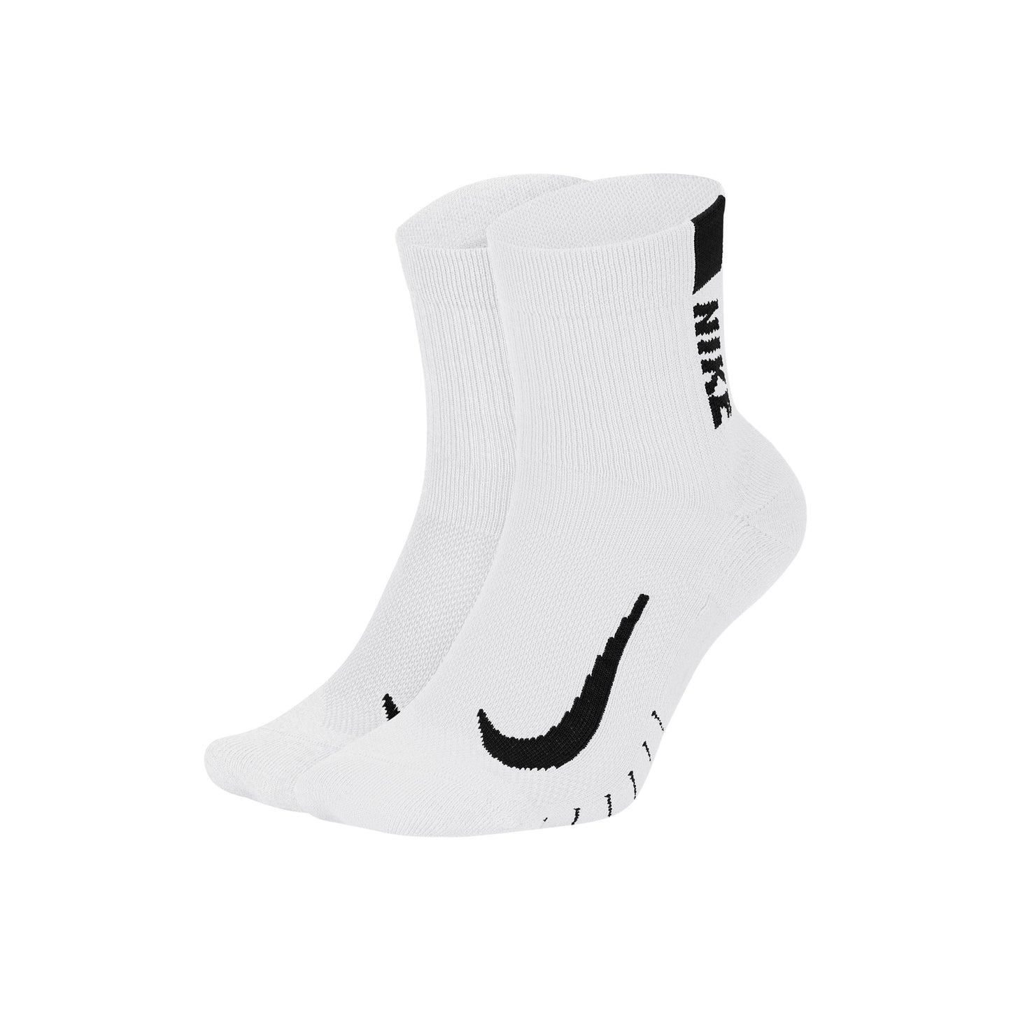 Nike Multiplier Chaussettes De Running Pack De 2 Unités-Blanc,Noir