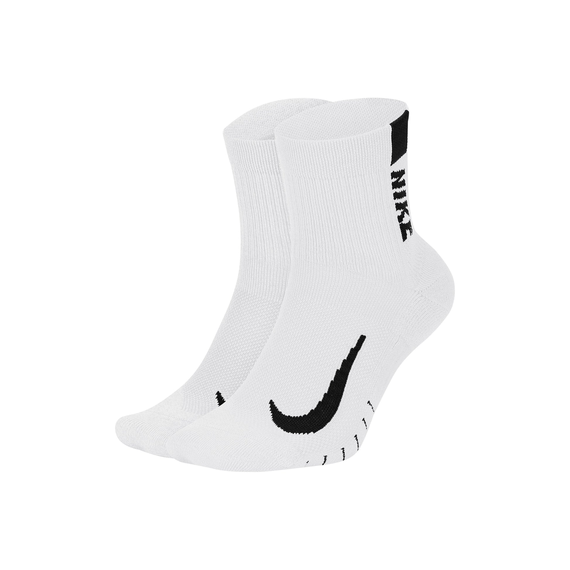 Nike Multiplier Chaussettes De Running Pack De 2 Unités-Blanc,Noir
