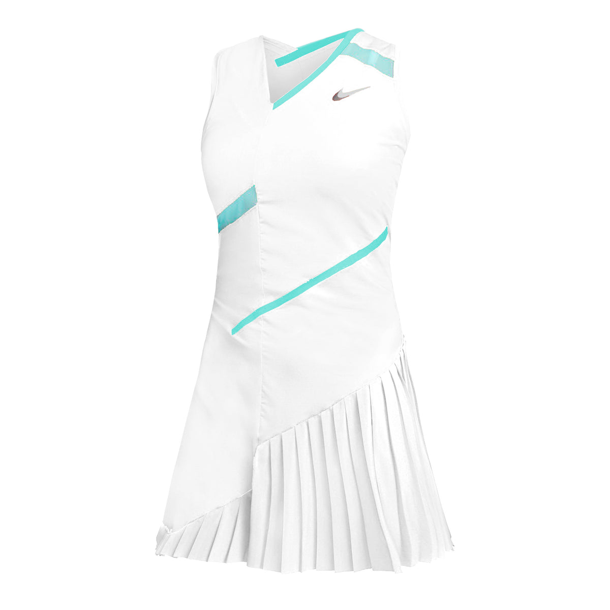 Nike Court Dri-Fit Robe Femmes - blanc, turquoise
