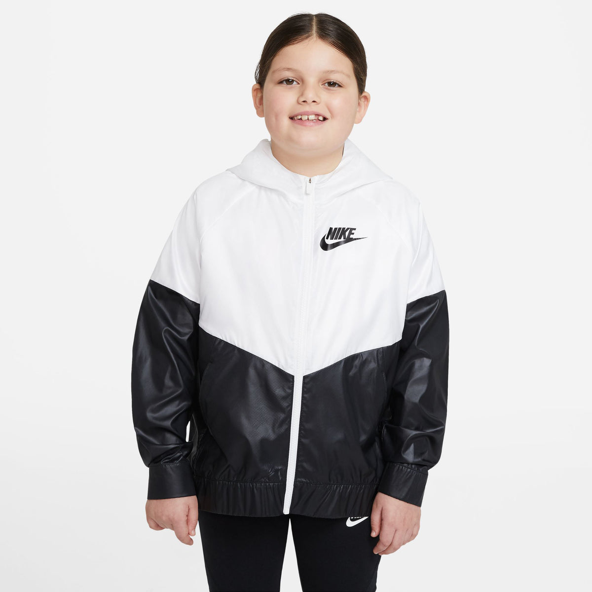 Nike Windrunner Trainingsjacke Mädchen-weiß, schwarz