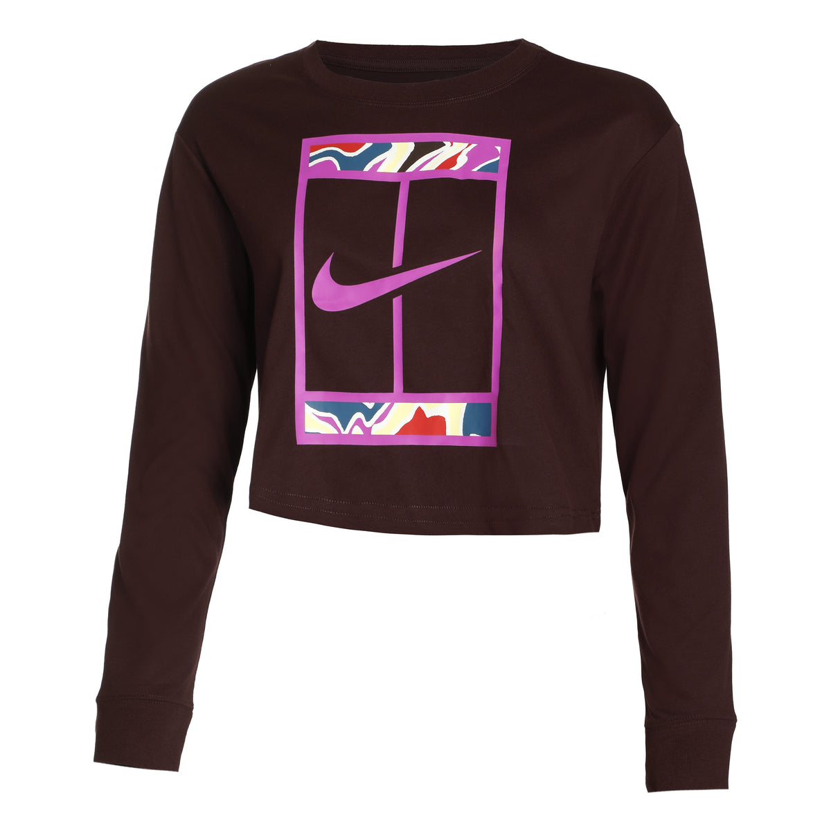 Nike Dri-Fit Court Slam Cropped Haut manches longues Femmes - marron,