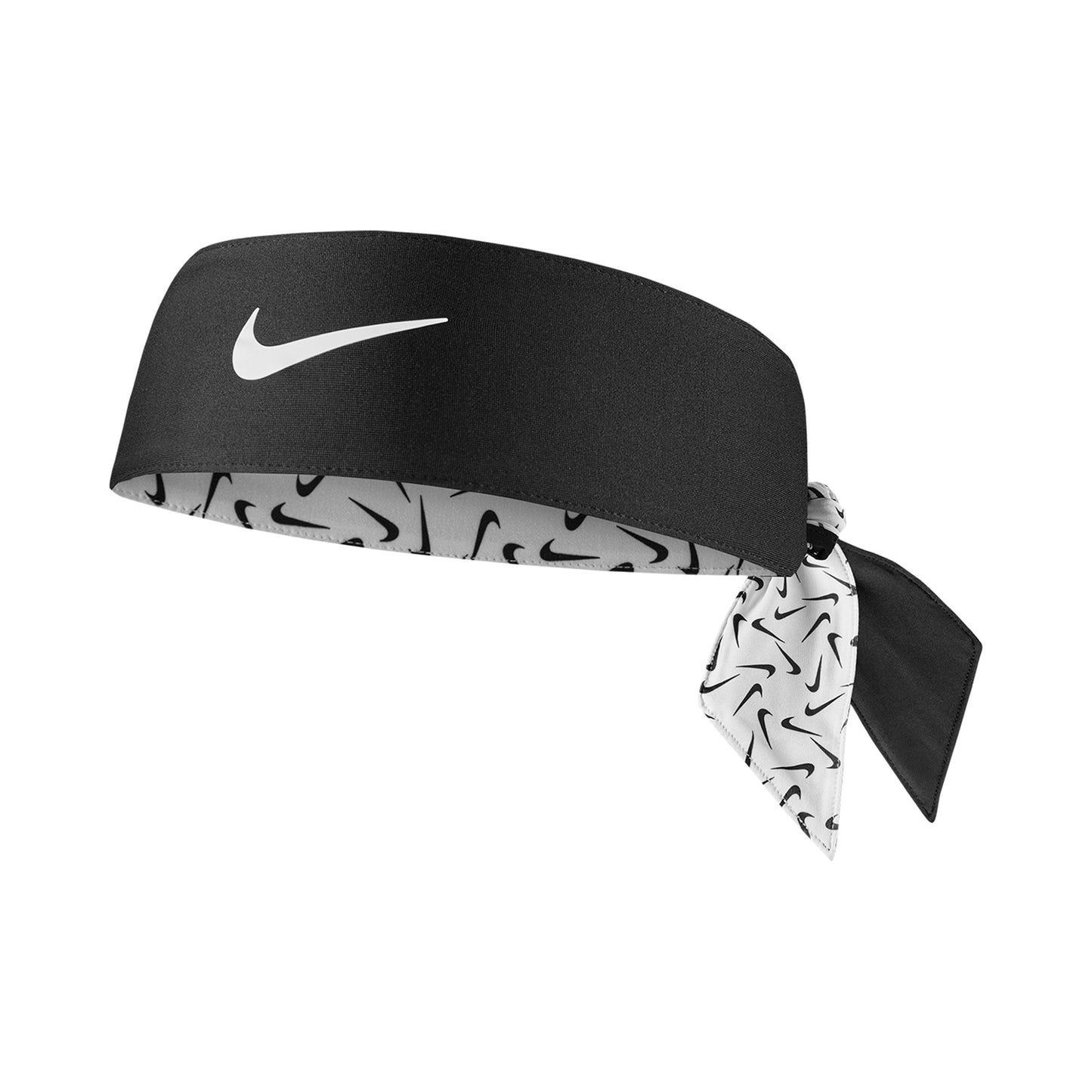 Nike Dri-Fit Head Tie 3.0 Reversible Printed Bandana Unisex - blanc, noir