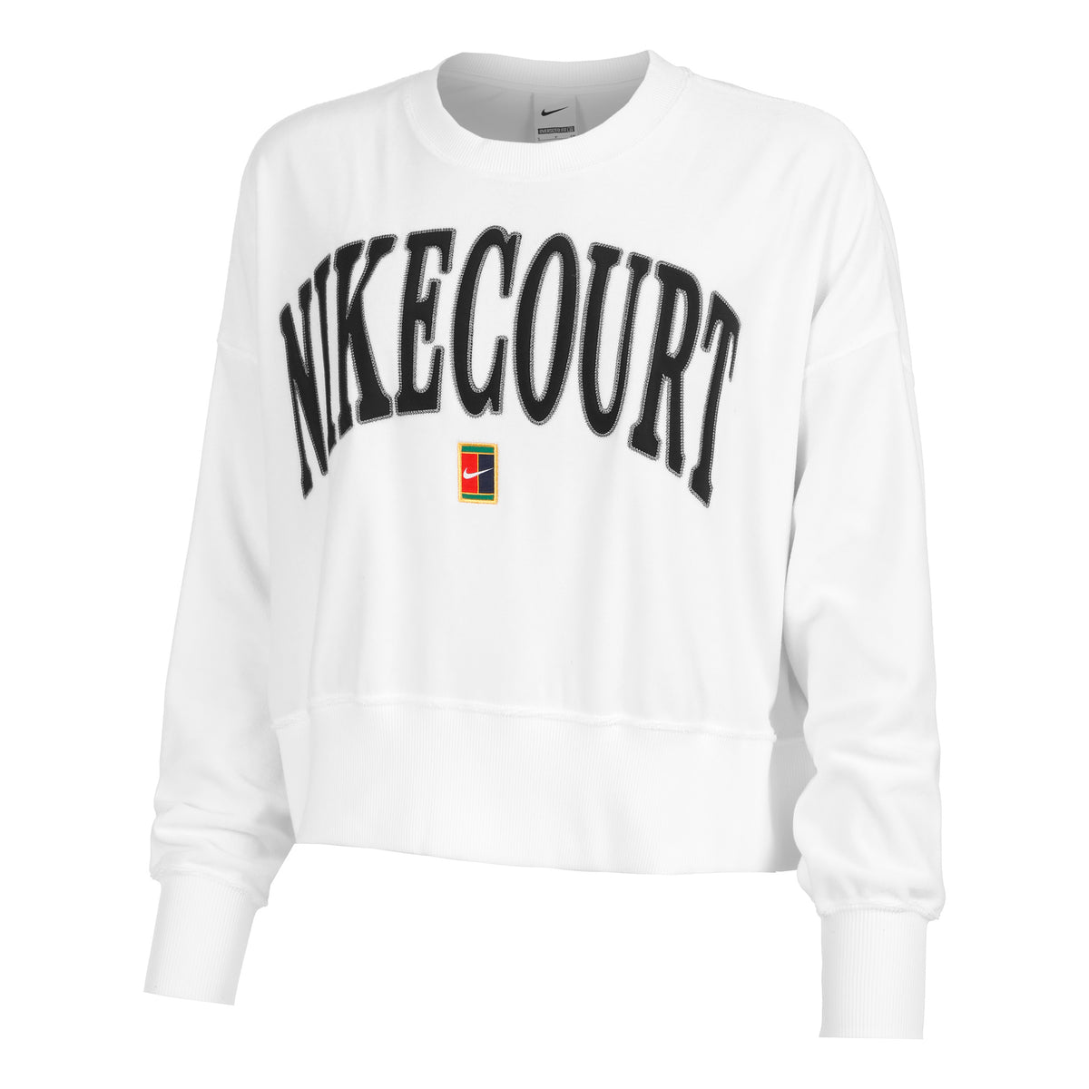 Nike Court Heritage Fleece OOS GFX Felpa Donna - bianco,