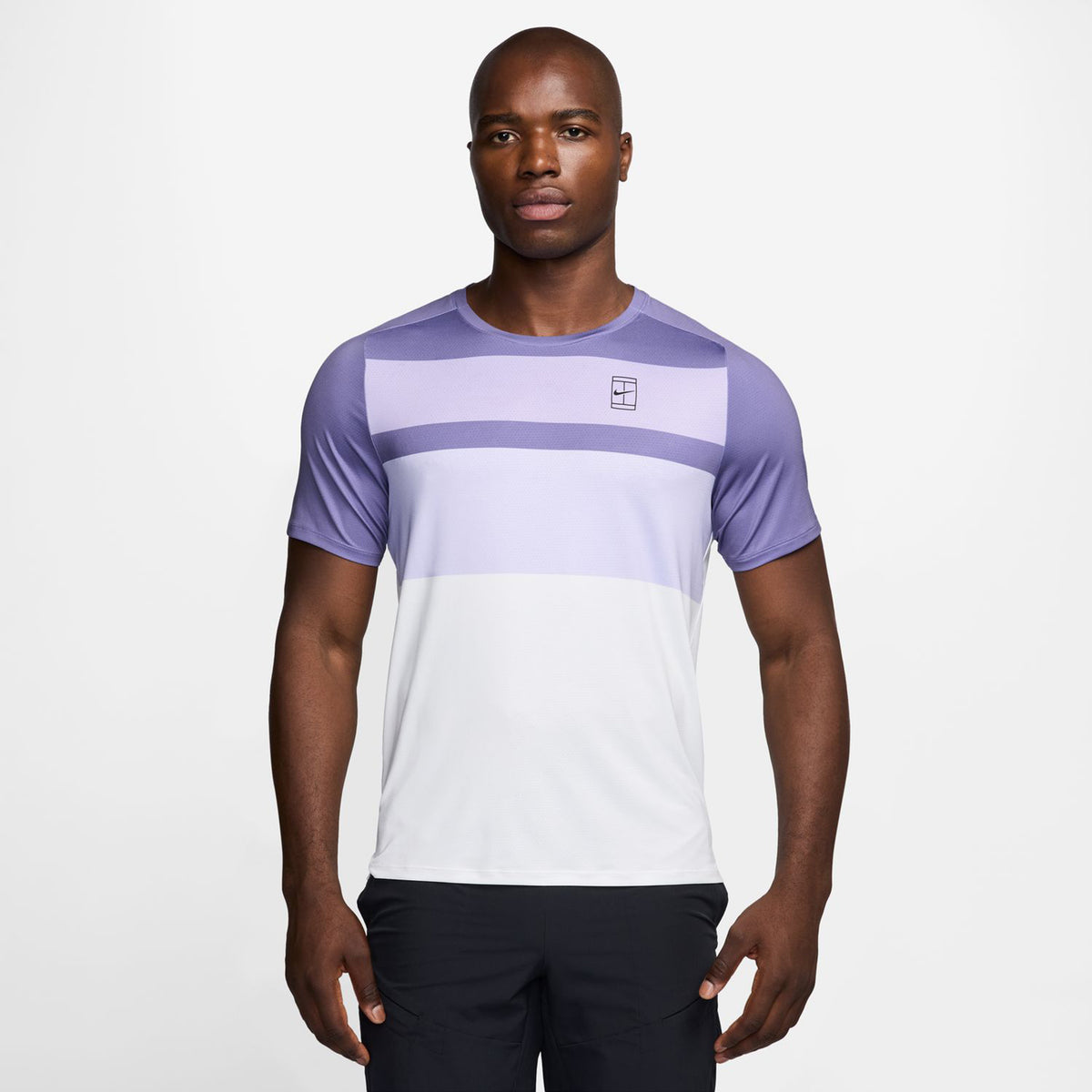 Nike Court Dri-FIT Advantage Print T-shirt Hommes - lilas, blanc