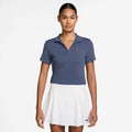 Court Heritage Crop Polo Donna-Grigio-blu