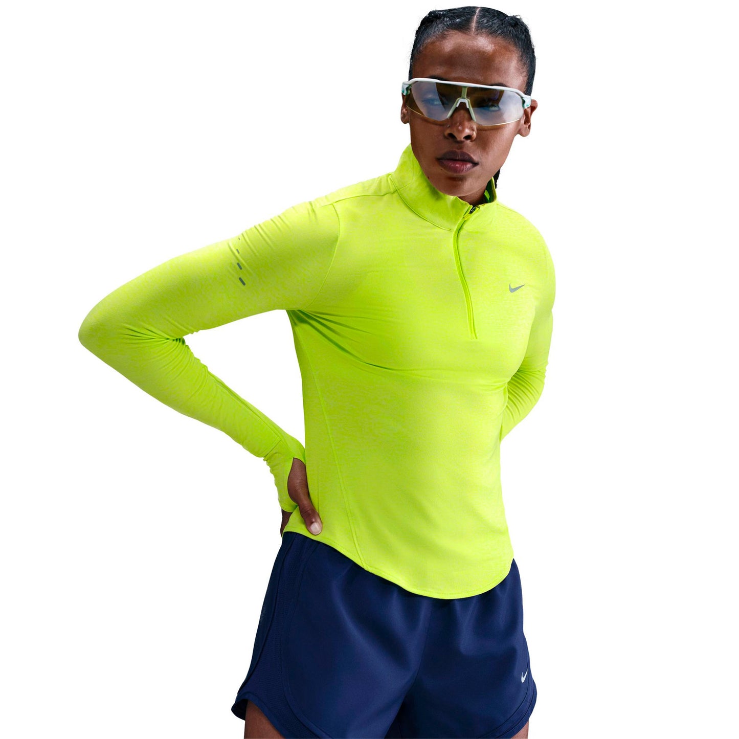 Nike Swift Maillot de course Femmes - jaunes fluo, argent