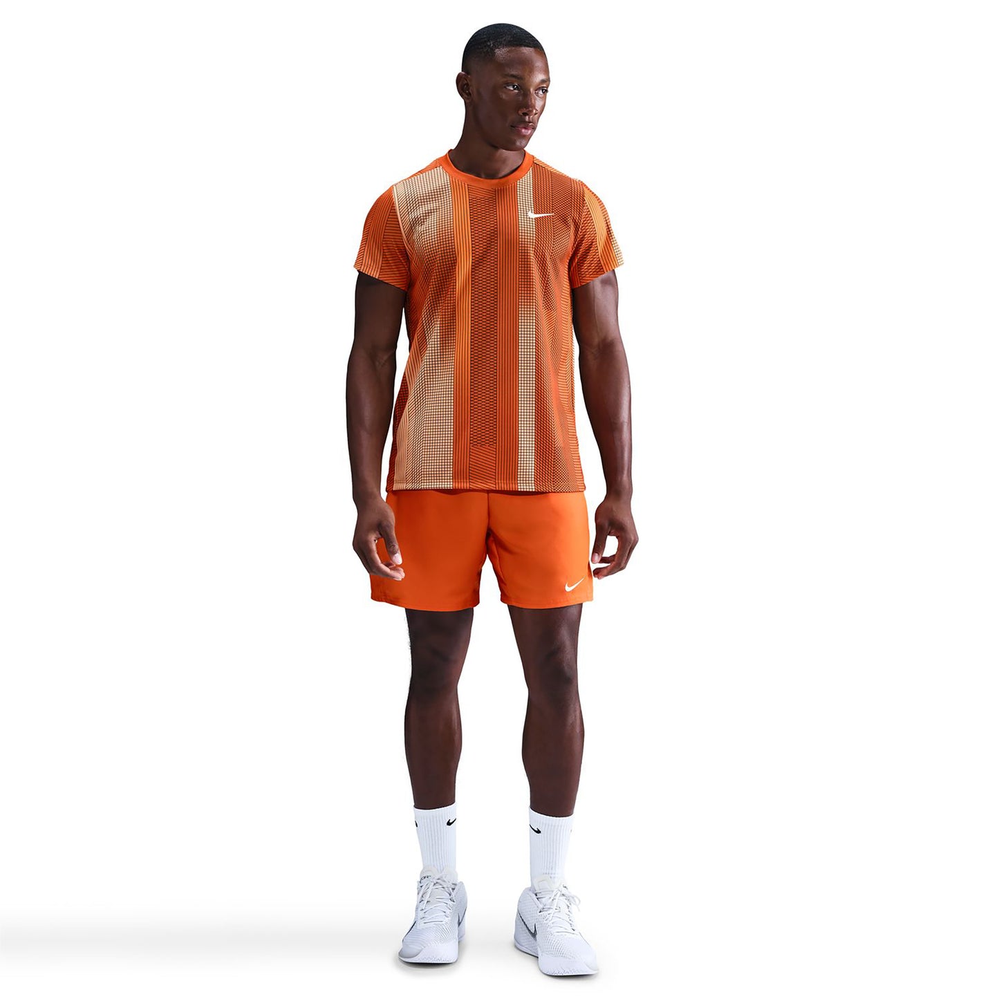 Nike Court Victory Dri-Fit Print T-shirt Hommes - orange, blanc