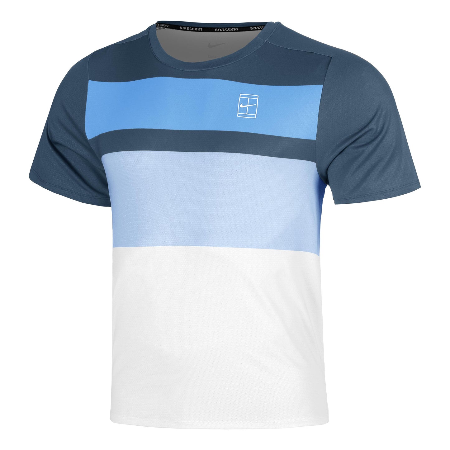 Nike Court Dri-FIT Advantage Print Maglietta Uomini - blu scuro, bianco