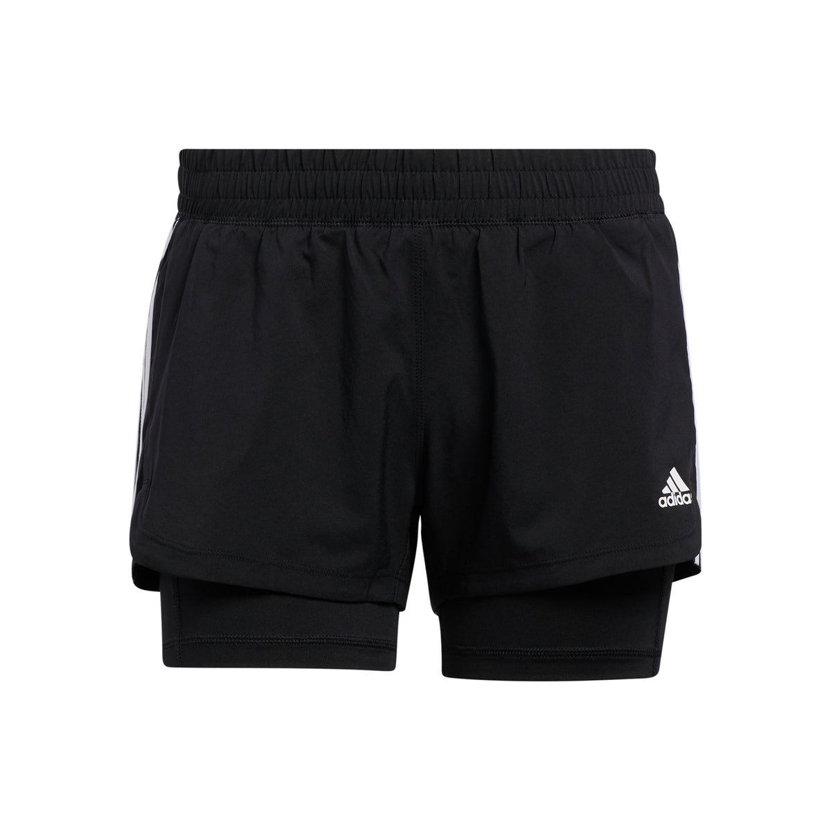 adidas Pacer 3 Stripes 2in1 Shorts Femmes - noir, blanc