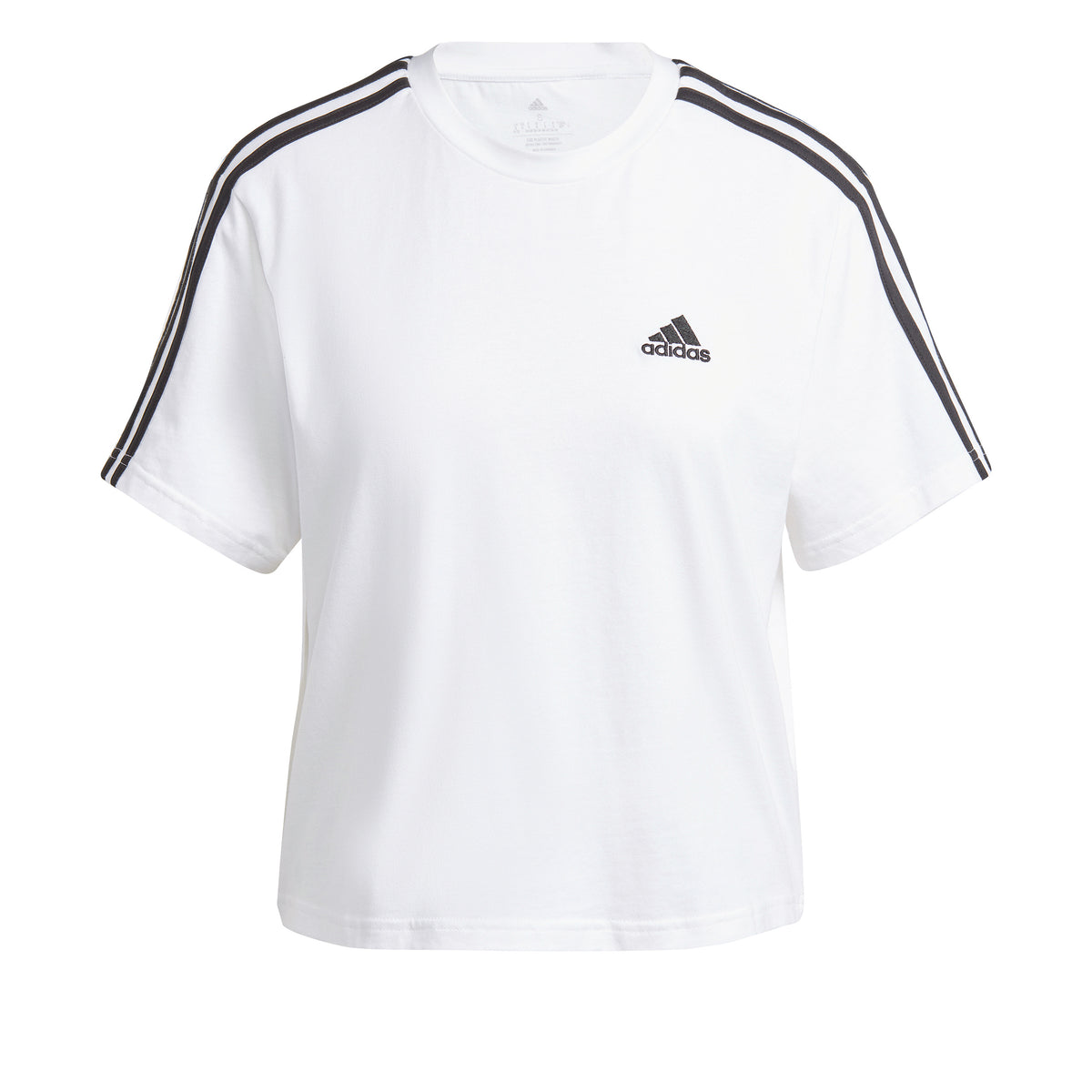 adidas 3Stripes Crop Maglietta Donna - bianco, nero