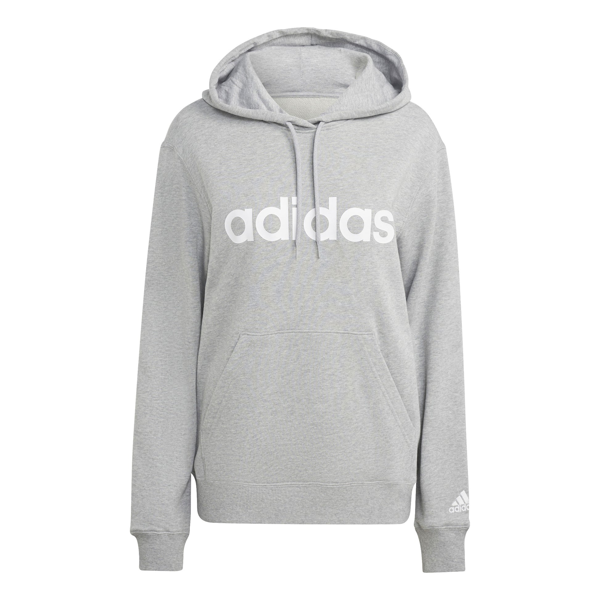 adidas Linear French Terry Sweat à capuche Femmes - gris clair, blanc