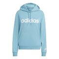 Linear French Terry Sweat à capuche Femmes - turquoise, blanc