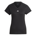 Essentials AEROREADY Train Minimal Branding V-Neck T-Shirt Damen-Schwarz