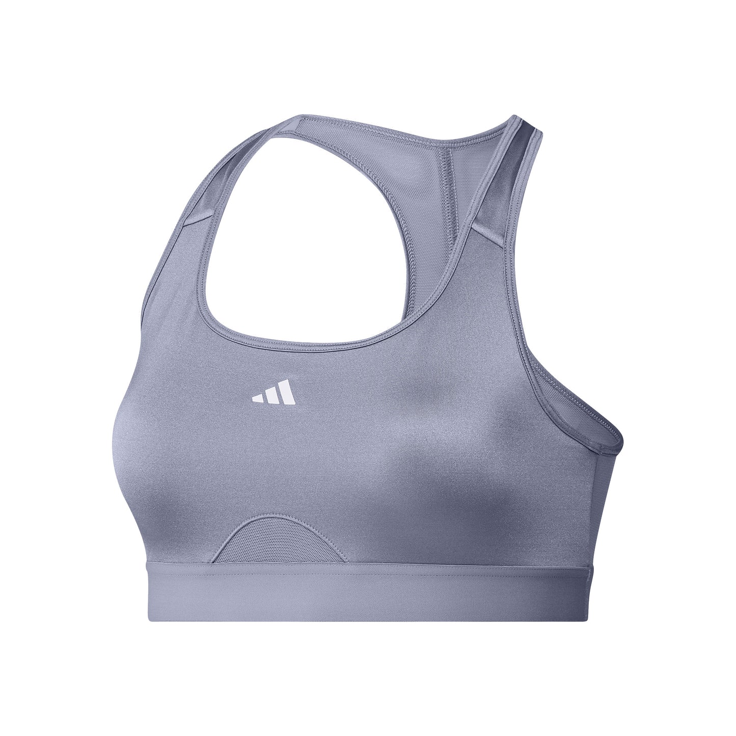 adidas PowerReact Training Medium Support Sport-BH Damen - silber