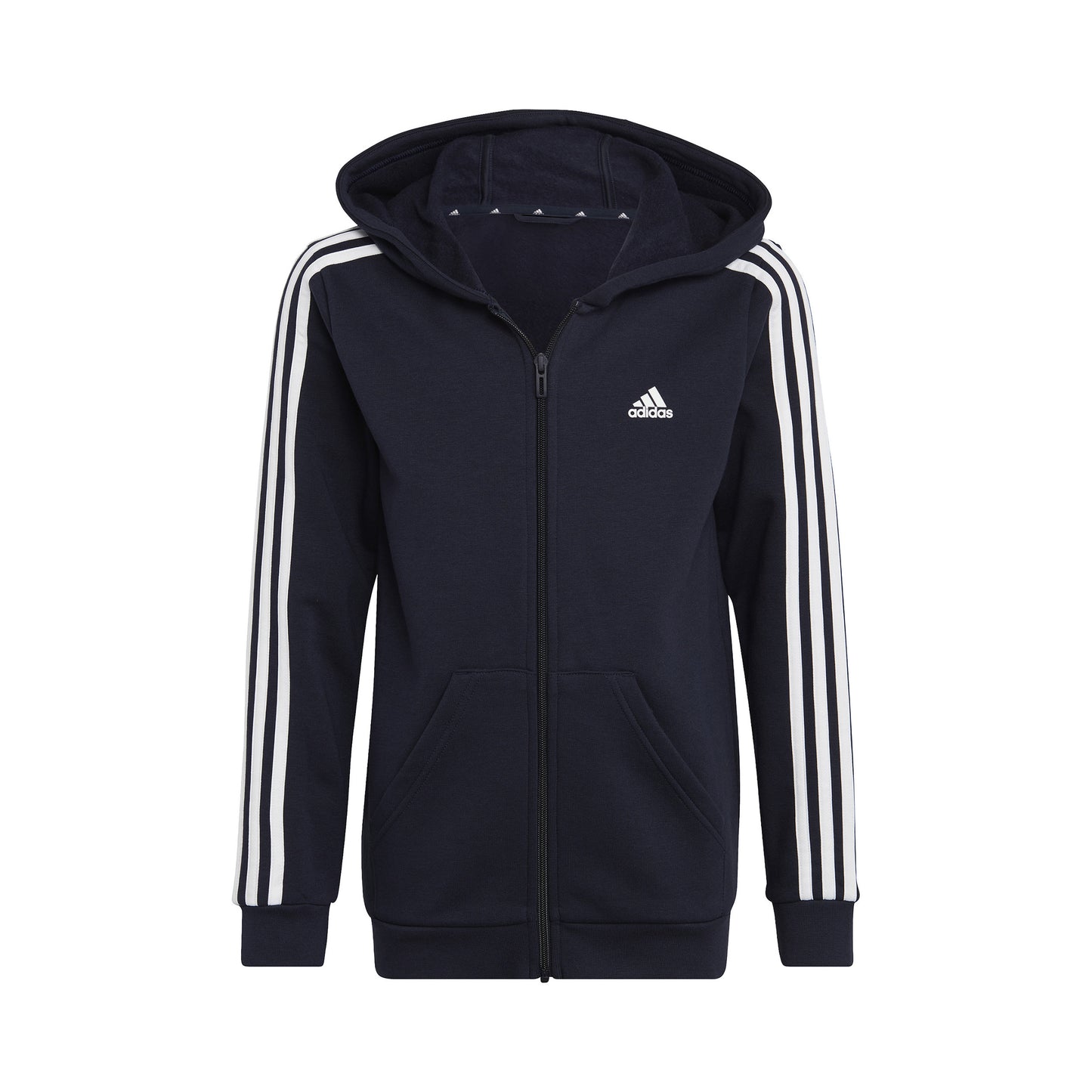 adidas 3Stripes Full-Zip Sweatjacke Jungen - dunkelblau, weiß