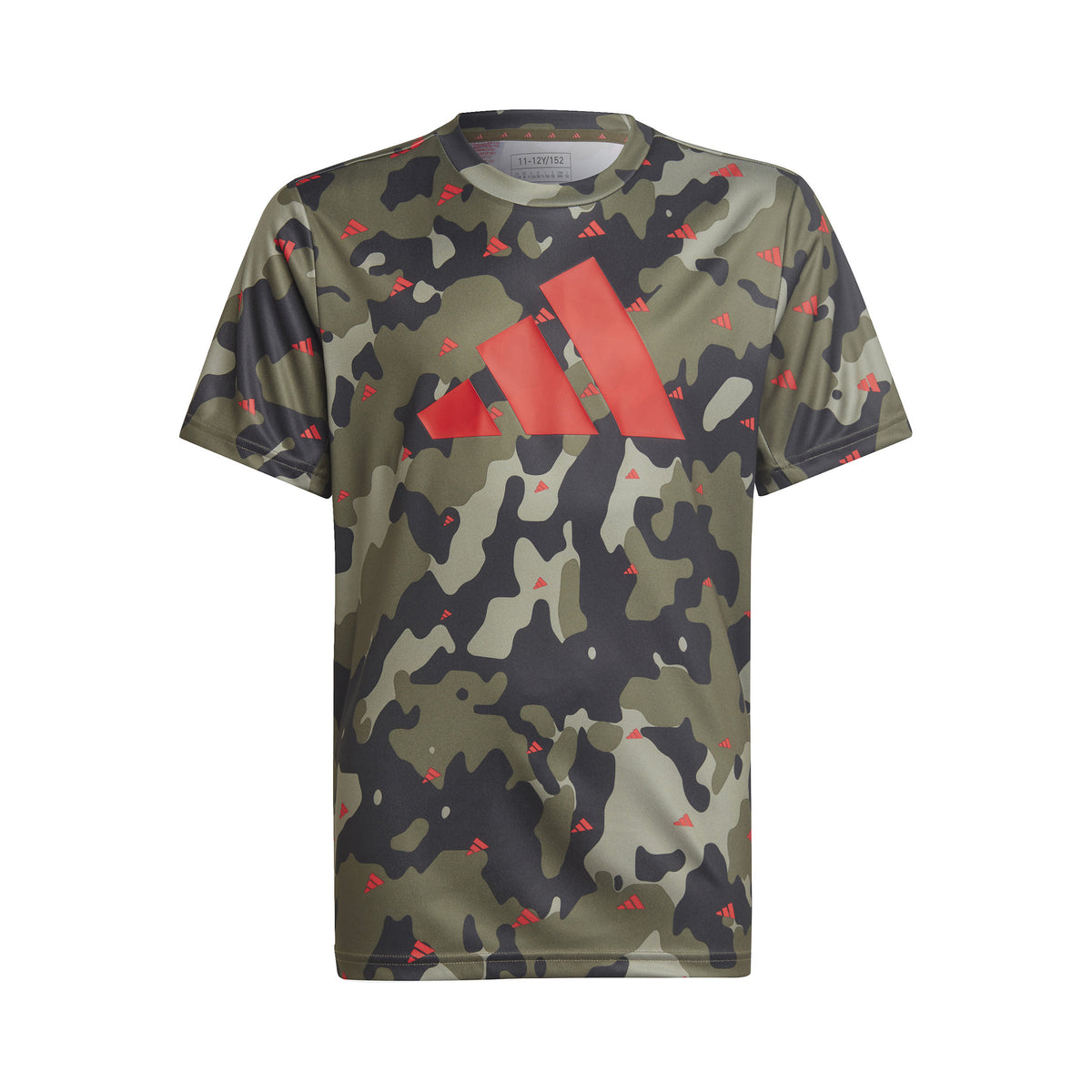 adidas Train Seasonal AEROREADY Allover Print Regular-Fit T-shirt Garçons - vert olive, orange