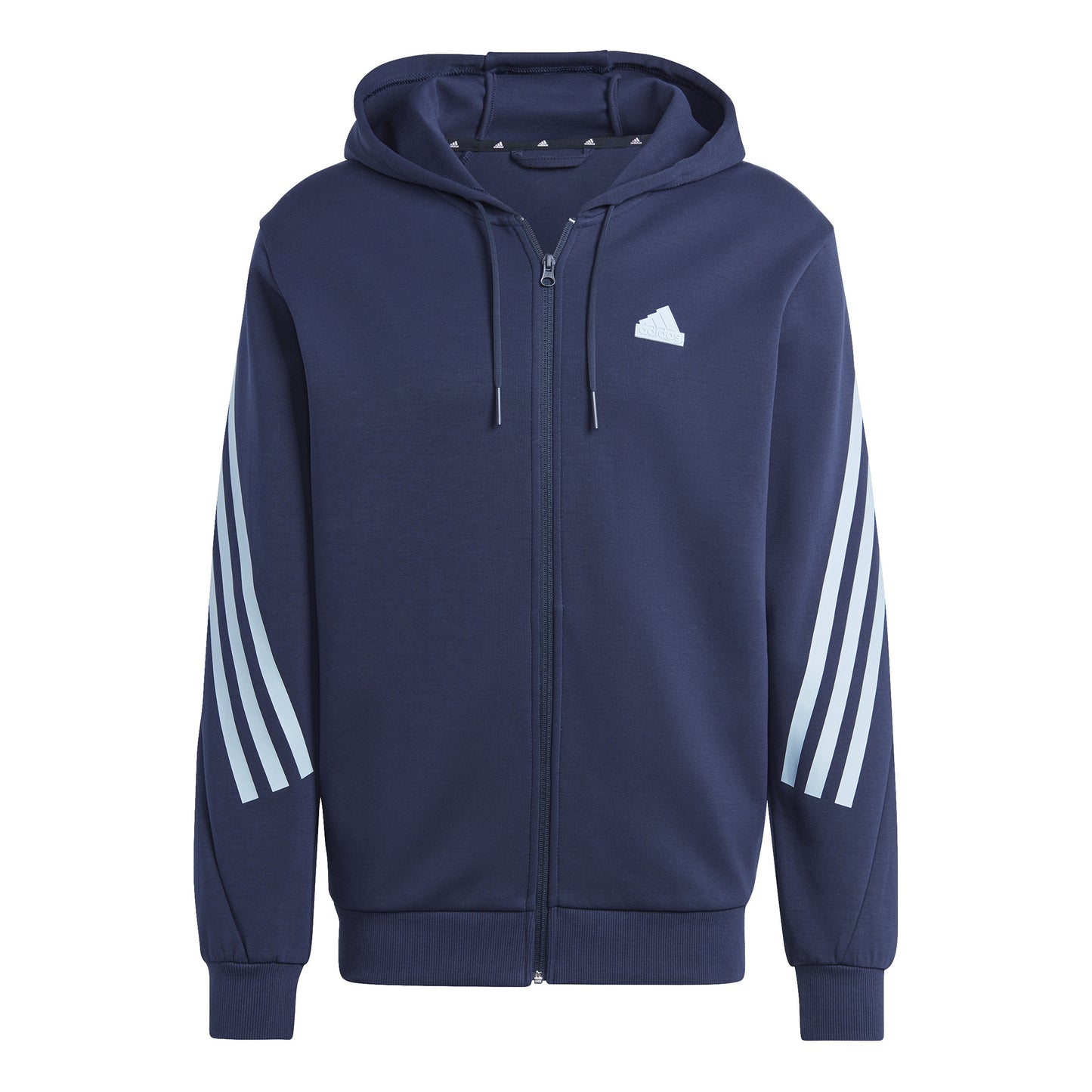adidas Future Icon 3 Stripes Full-Zip Felpa Uomini - blu scuro, turchese