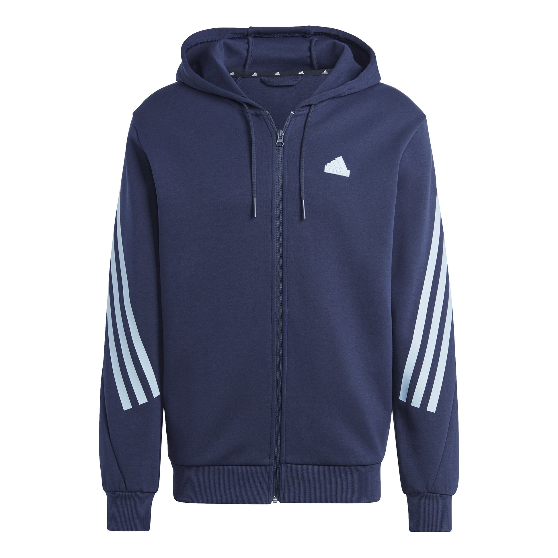 adidas Future Icon 3 Stripes Full-Zip Felpa Uomini - blu scuro, turchese